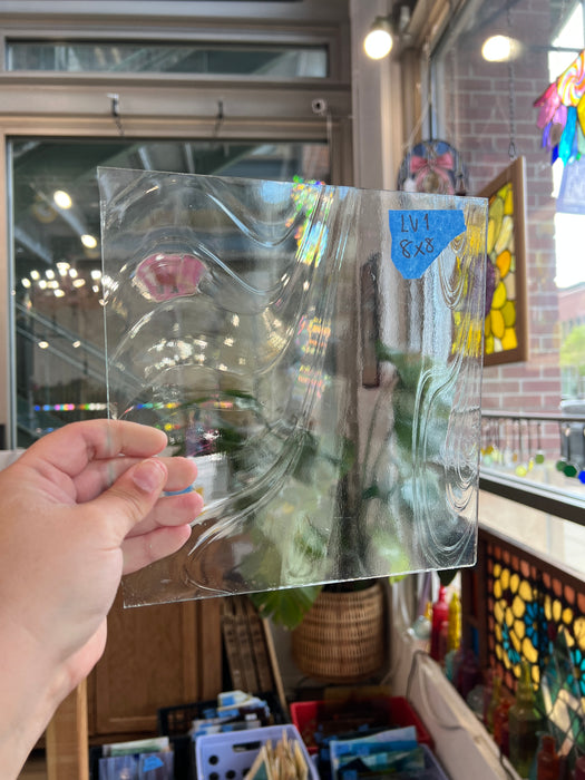 Clear Baroque Wispy Import Sheet Glass Colorado Glassworks LV1 (8x8inin)
