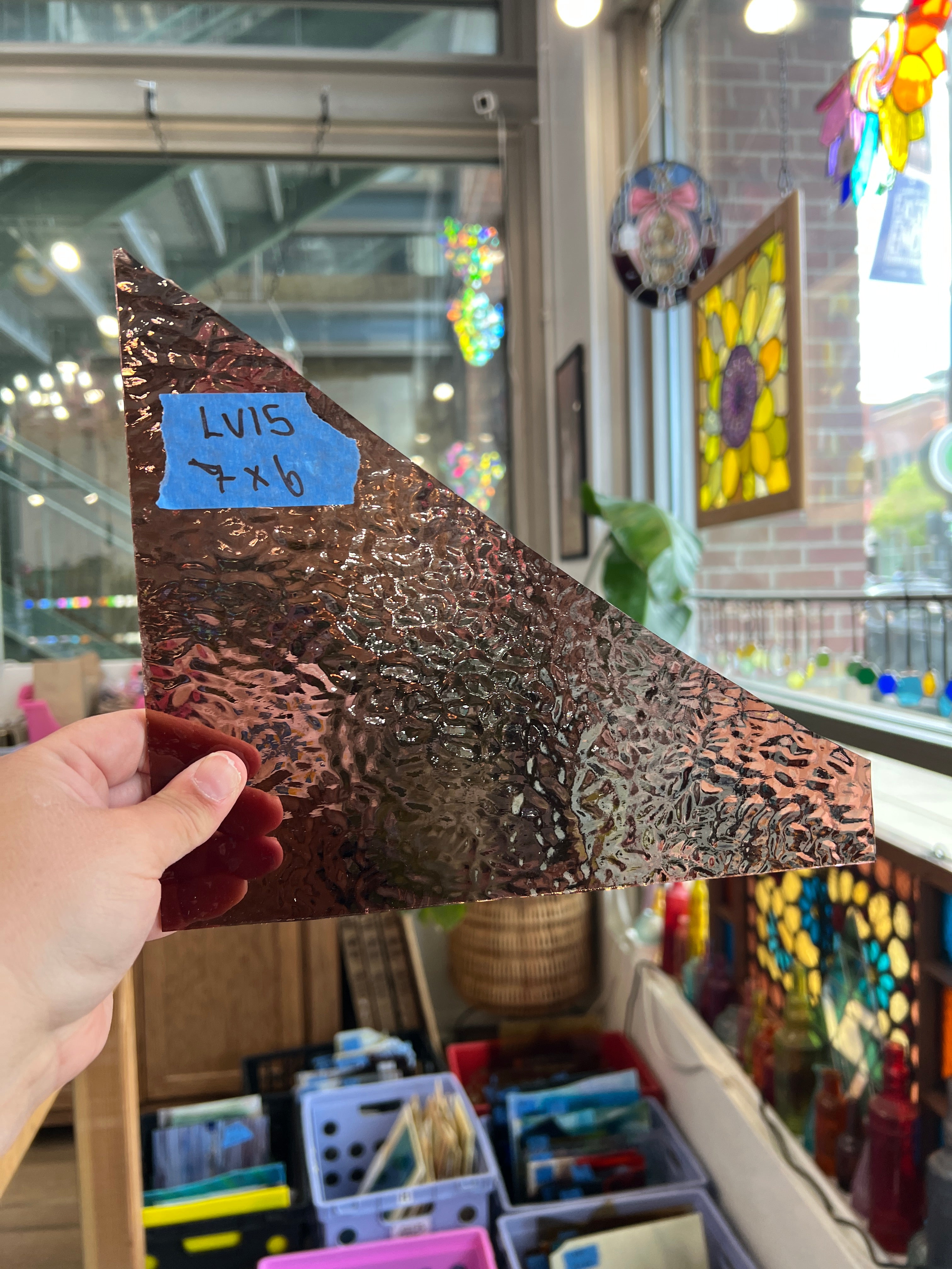 Dusty Purple English Muffle Textured Sheet Glass Colorado Glassworks LV15 (7x6inin)