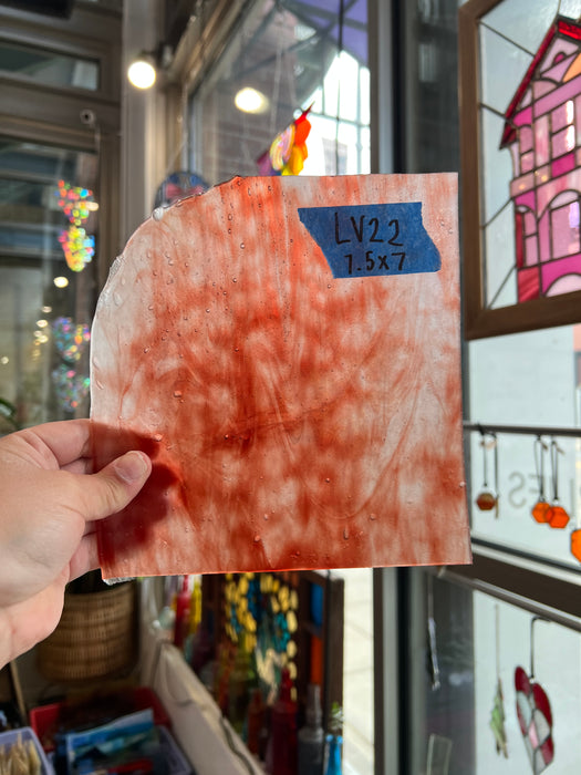 Red White Transparent Stipple Youghiogheny Sheet Glass Youghiogheny Glass