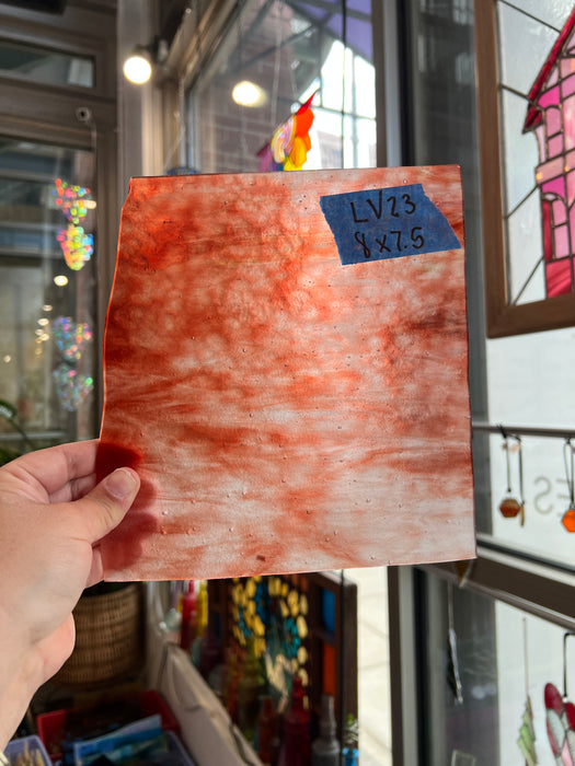 Red White Transparent Stipple Youghiogheny Sheet Glass Youghiogheny Glass