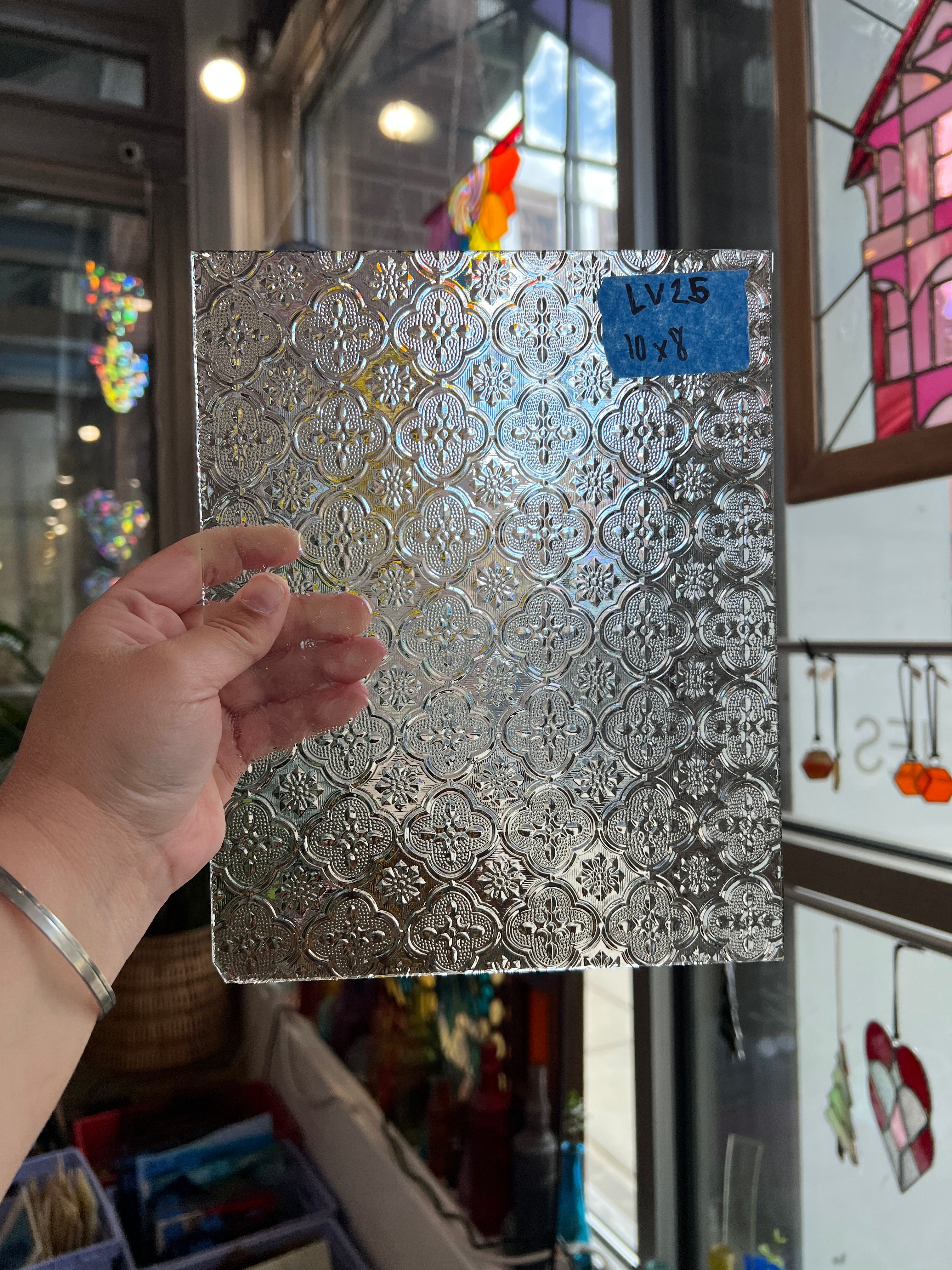 Clear Morisco Lace Texture Sheet Glass Colorado Glassworks