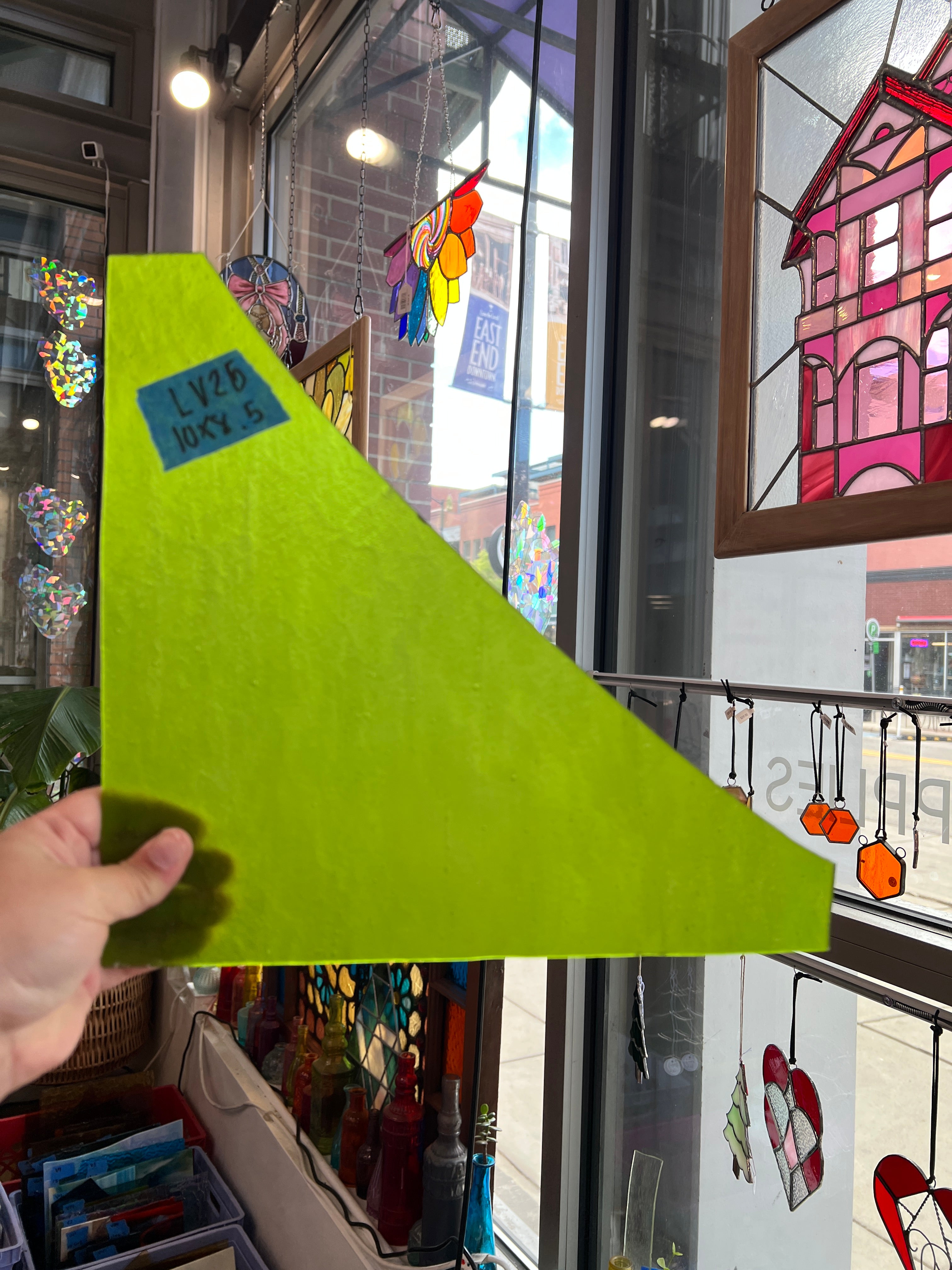 Green Opal Youghiogheny Sheet Glass Youghiogheny Glass LV26 (10x8.5inin)