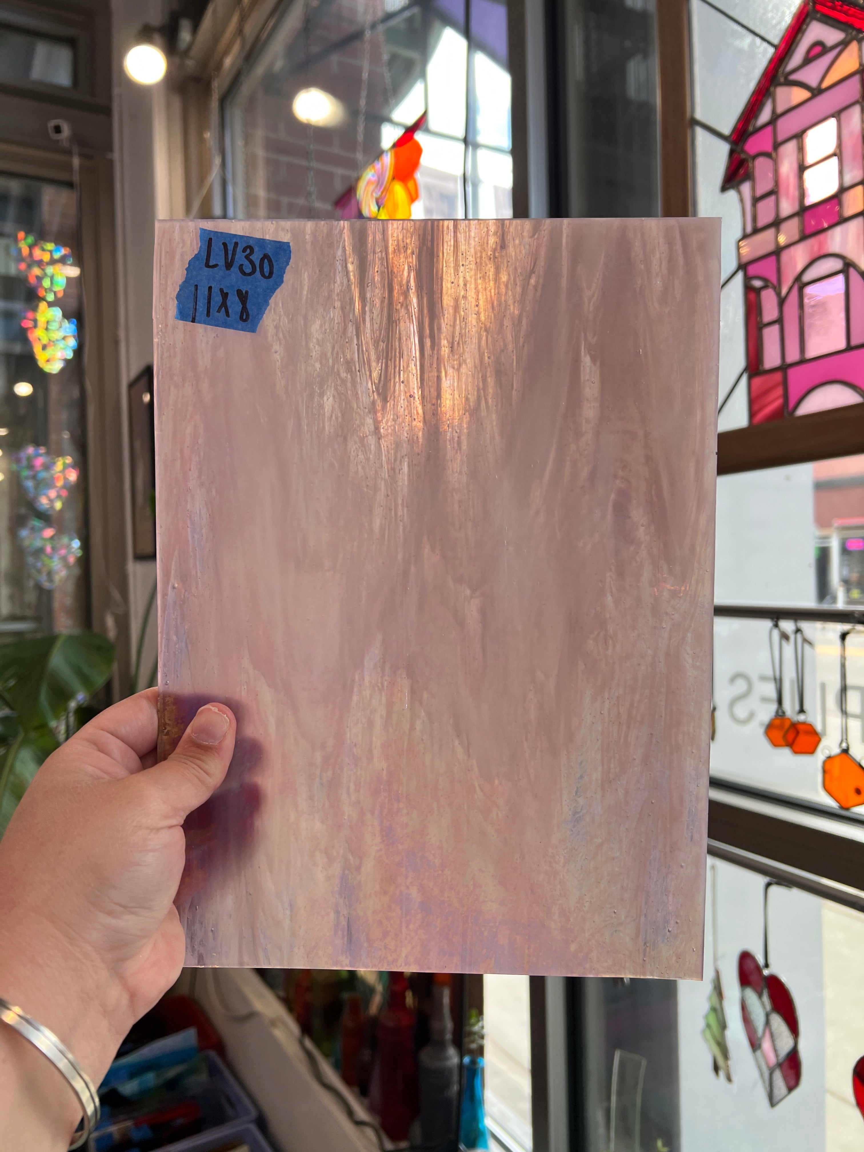 Purple Mauve Iridescent Wissmach Sheet Glass Wissmach Glass