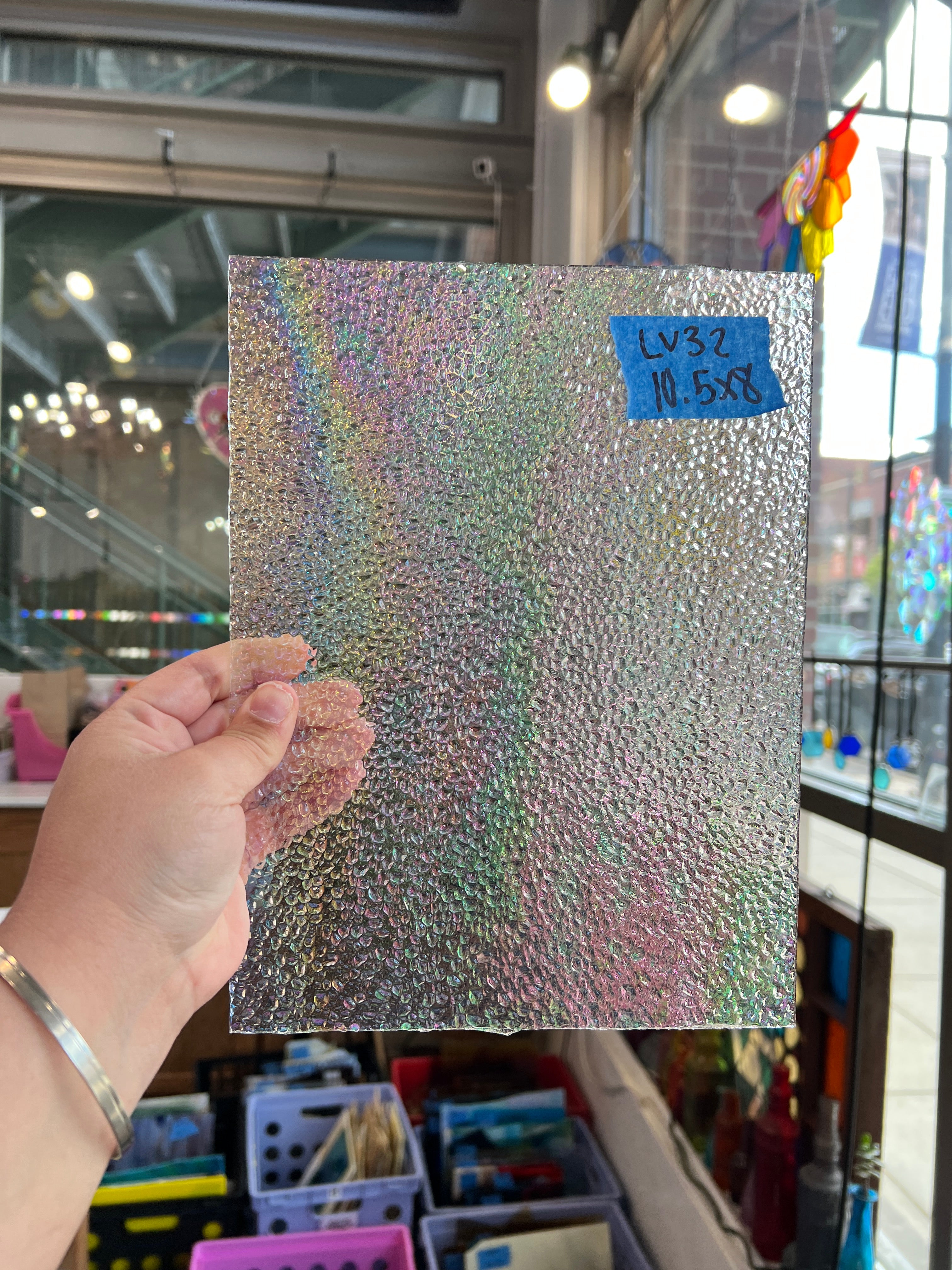 Clear Iridescent Rainbow Dew Drop Sheet Glass Colorado Glassworks Default Title