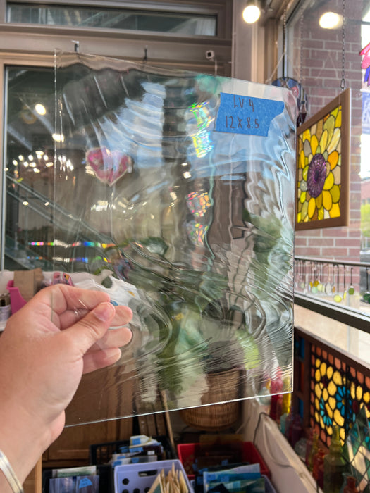 Clear Baroque Wispy Import Sheet Glass Colorado Glassworks LV4 (12x8.5inin)