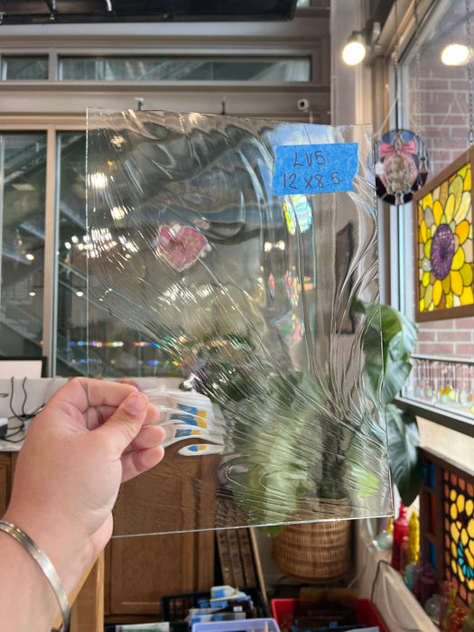 Clear Baroque Wispy Import Sheet Glass Colorado Glassworks LV5 (12x8.5inin)