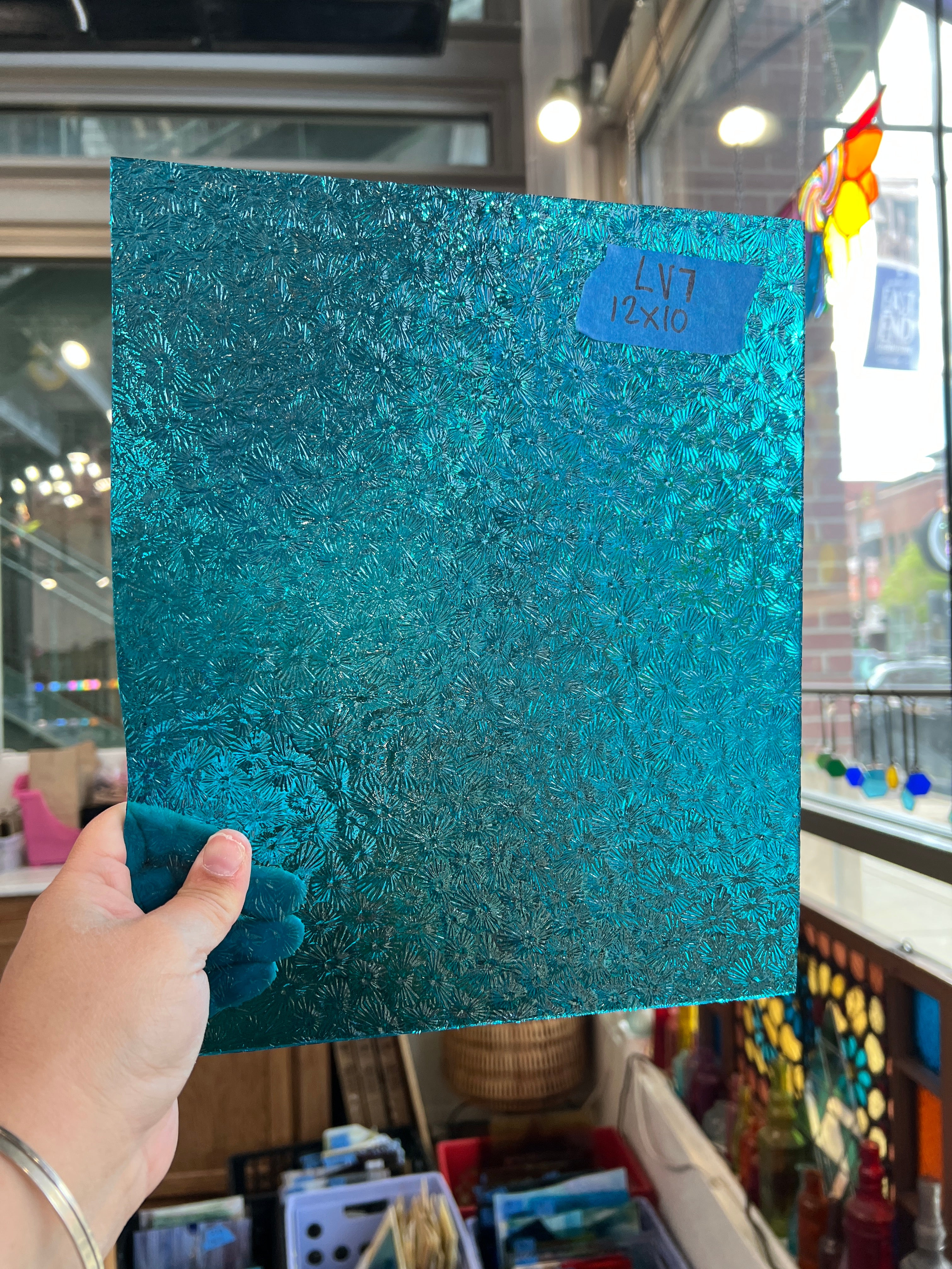 Caribbean Blue Wissmach Florentine Sheet Glass Wissmach Glass Default Title