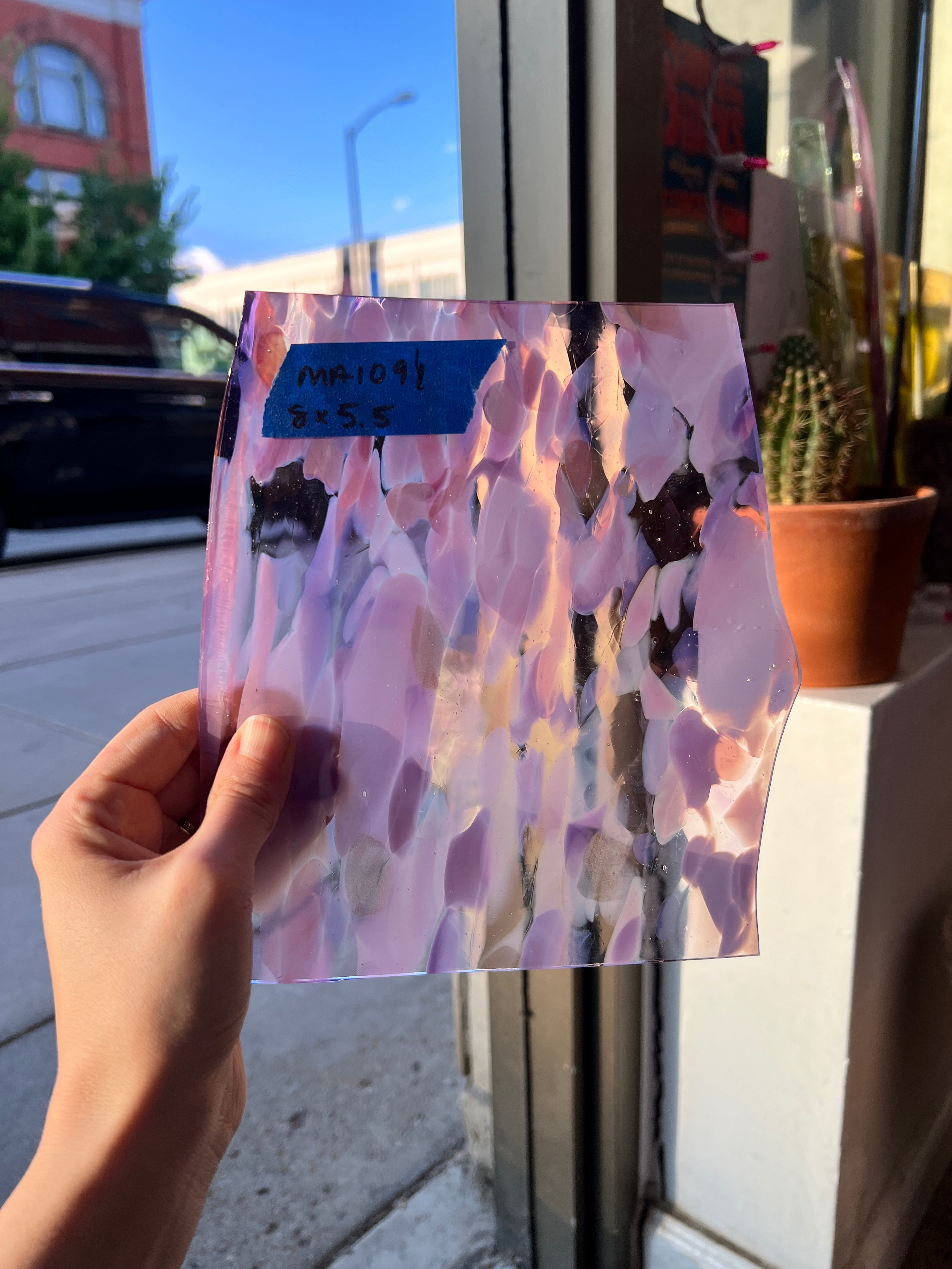 Pretty in Pink (gold aventurine) COGW by Monarch Glass Sheet Glass Colorado Glass Works
