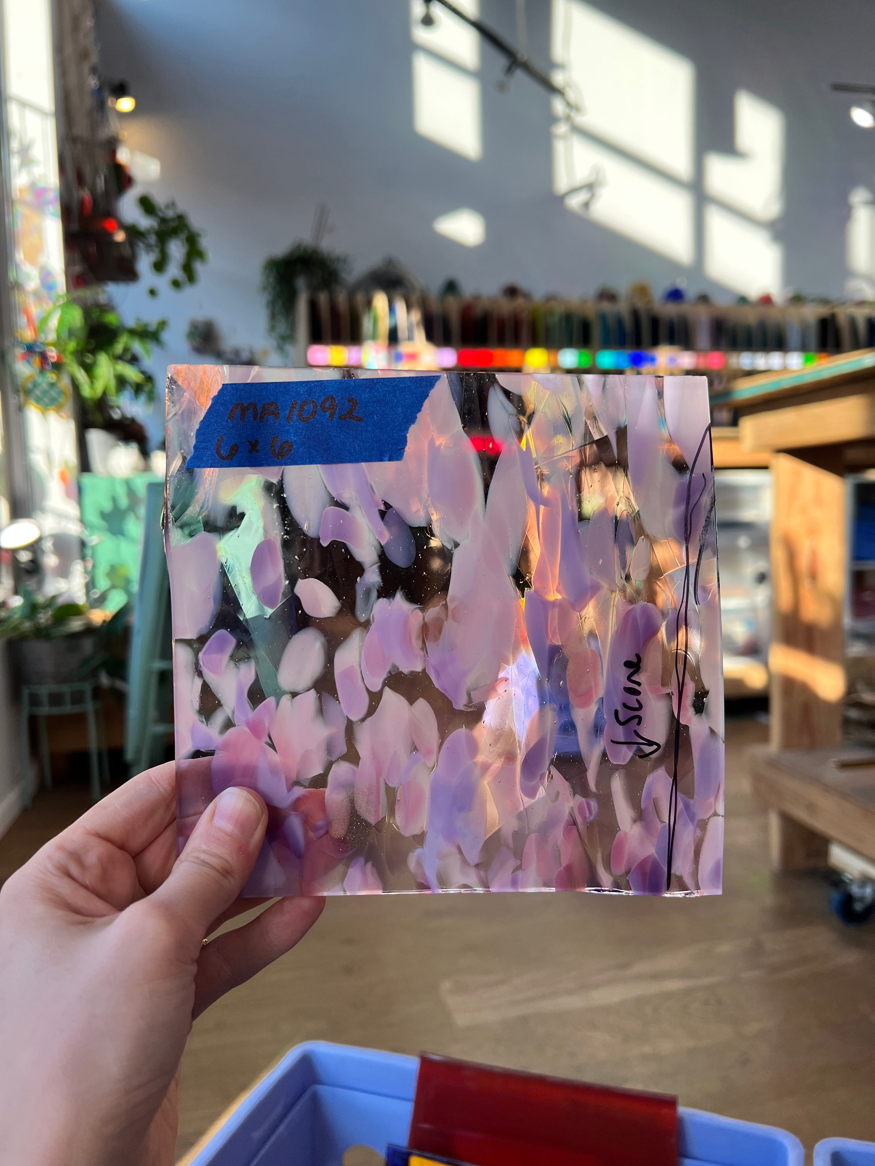 Pretty in Pink (gold aventurine) COGW by Monarch Glass Sheet Glass Colorado Glass Works MA1092 (6x6in)