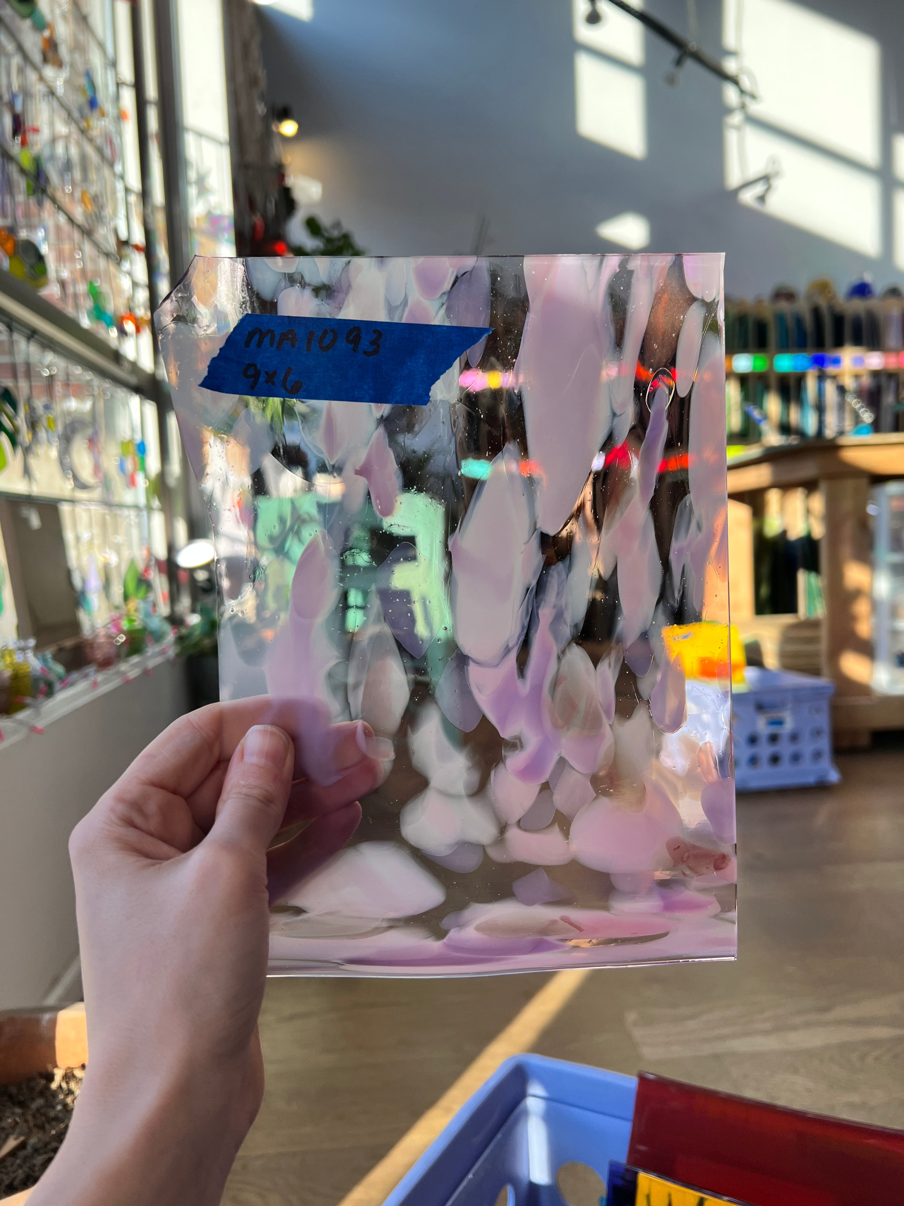 Pretty in Pink (gold aventurine) COGW by Monarch Glass Sheet Glass Colorado Glass Works MA1093 (9x6in)