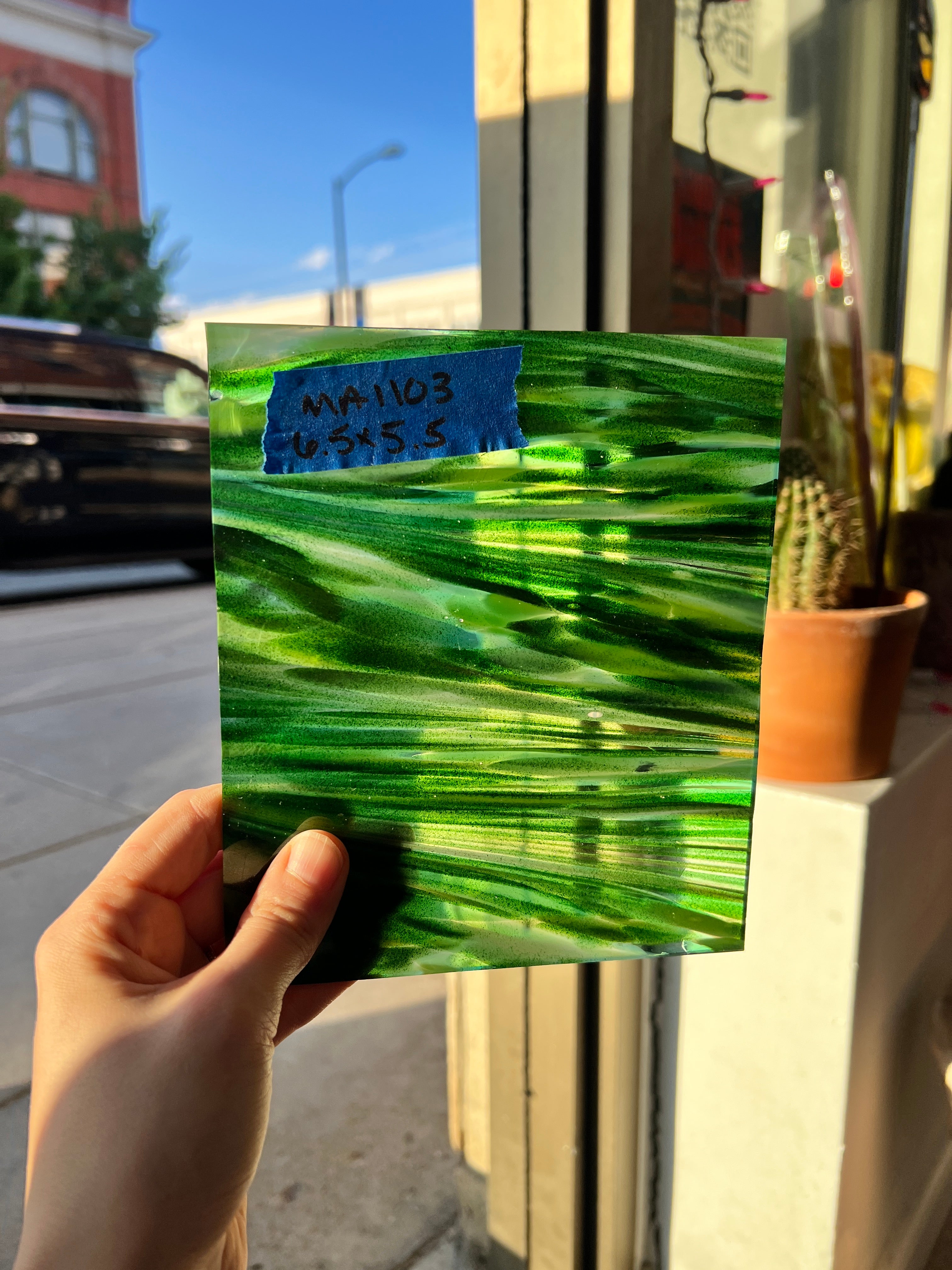 Emerald Cove (Green aventurine) COGW by Monarch Glass Sheet Glass Colorado Glass Works