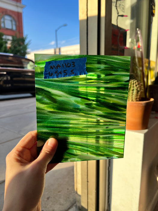 Emerald Cove (Green aventurine) COGW by Monarch Glass Sheet Glass Colorado Glass Works
