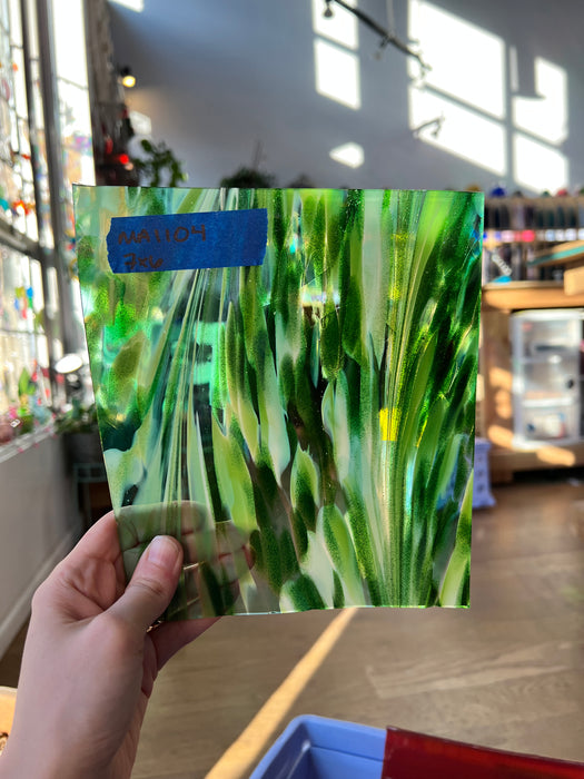 Emerald Cove (Green aventurine) COGW by Monarch Glass Sheet Glass Colorado Glass Works MA1104 (7x6in)