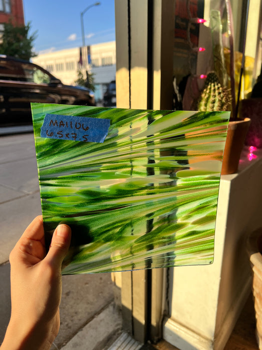 Emerald Cove (Green aventurine) COGW by Monarch Glass Sheet Glass Colorado Glass Works