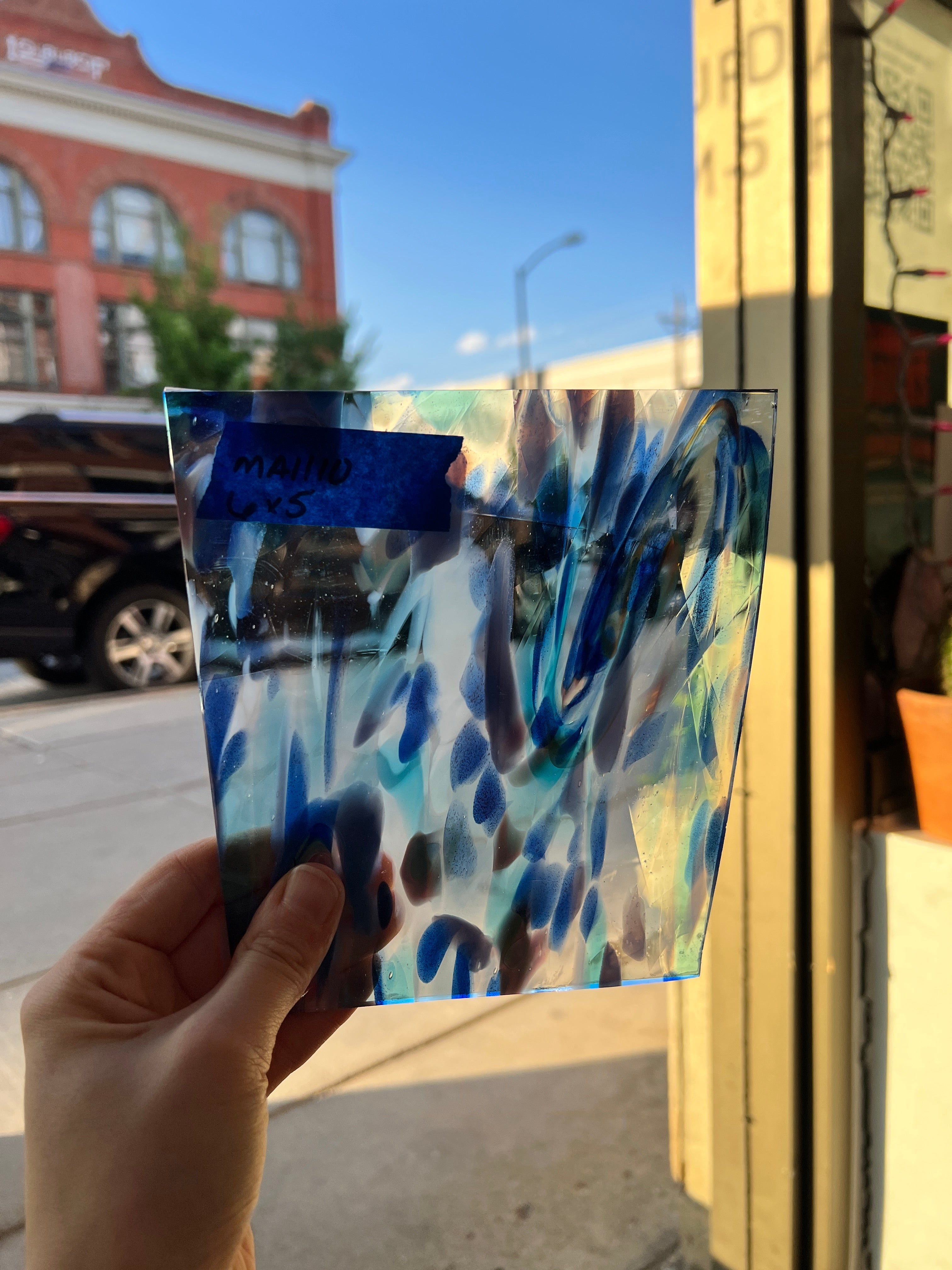 Sparkly Sea Splash (blue aventurine) COGW by Monarch Glass Sheet Glass Colorado Glassworks
