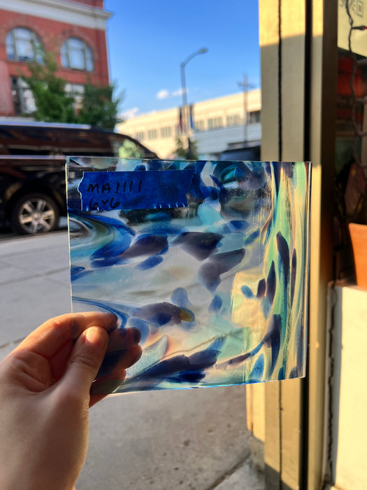 Sparkly Sea Splash (blue aventurine) COGW by Monarch Glass Sheet Glass Colorado Glassworks