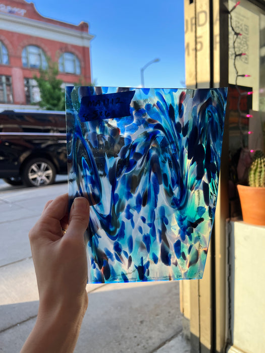 Sparkly Sea Splash (blue aventurine) COGW by Monarch Glass Sheet Glass Colorado Glassworks