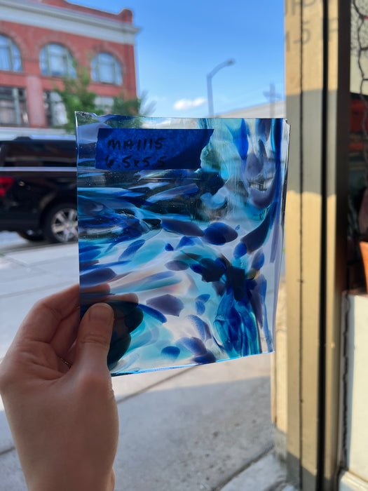 Sparkly Sea Splash (blue aventurine) COGW by Monarch Glass Sheet Glass Colorado Glassworks