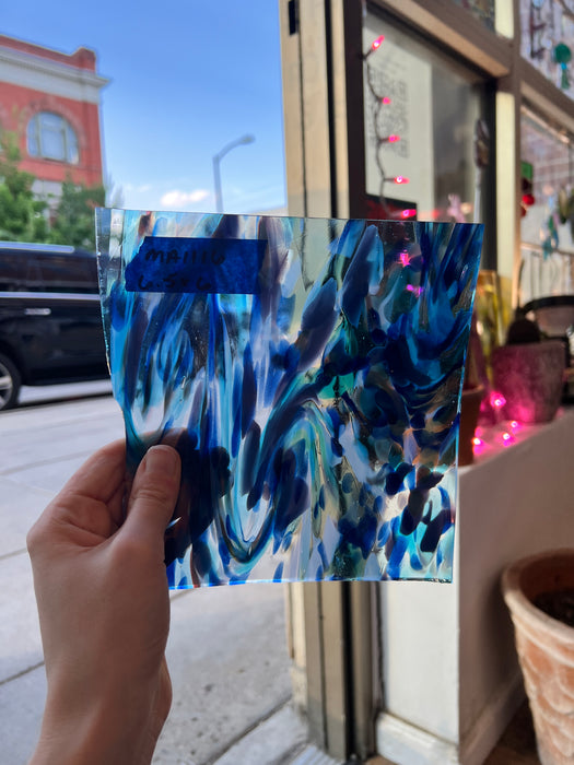 Sparkly Sea Splash (blue aventurine) COGW by Monarch Glass Sheet Glass Colorado Glassworks