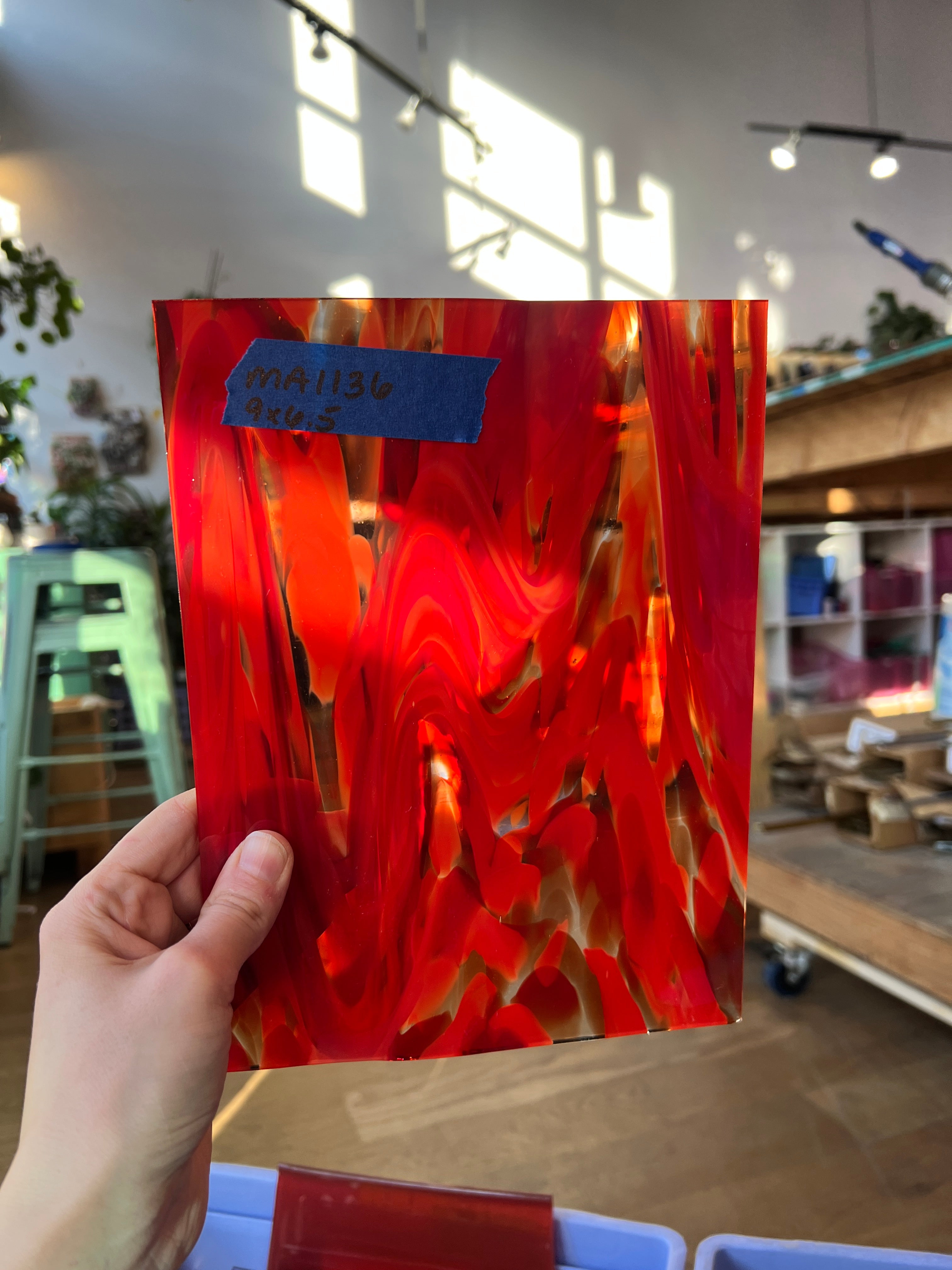 Cherry Blaze COGW by Monarch Glass Sheet Glass Colorado Glass Works MA1136 (9x6.5)