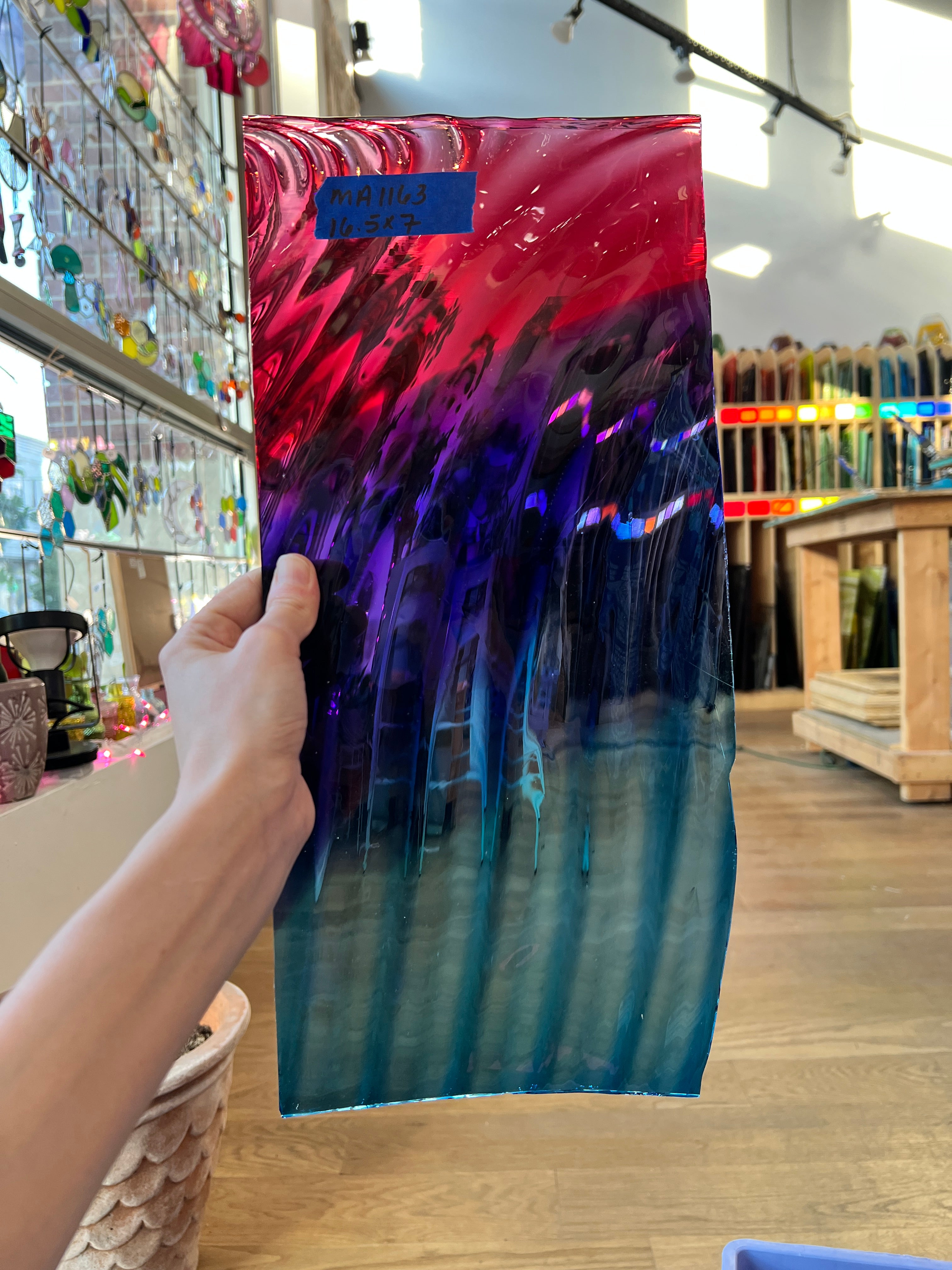 South Beach Swirl COGW by Monarch Glass Sheet Glass Colorado Glass Works MA1163 (16.5x7in)