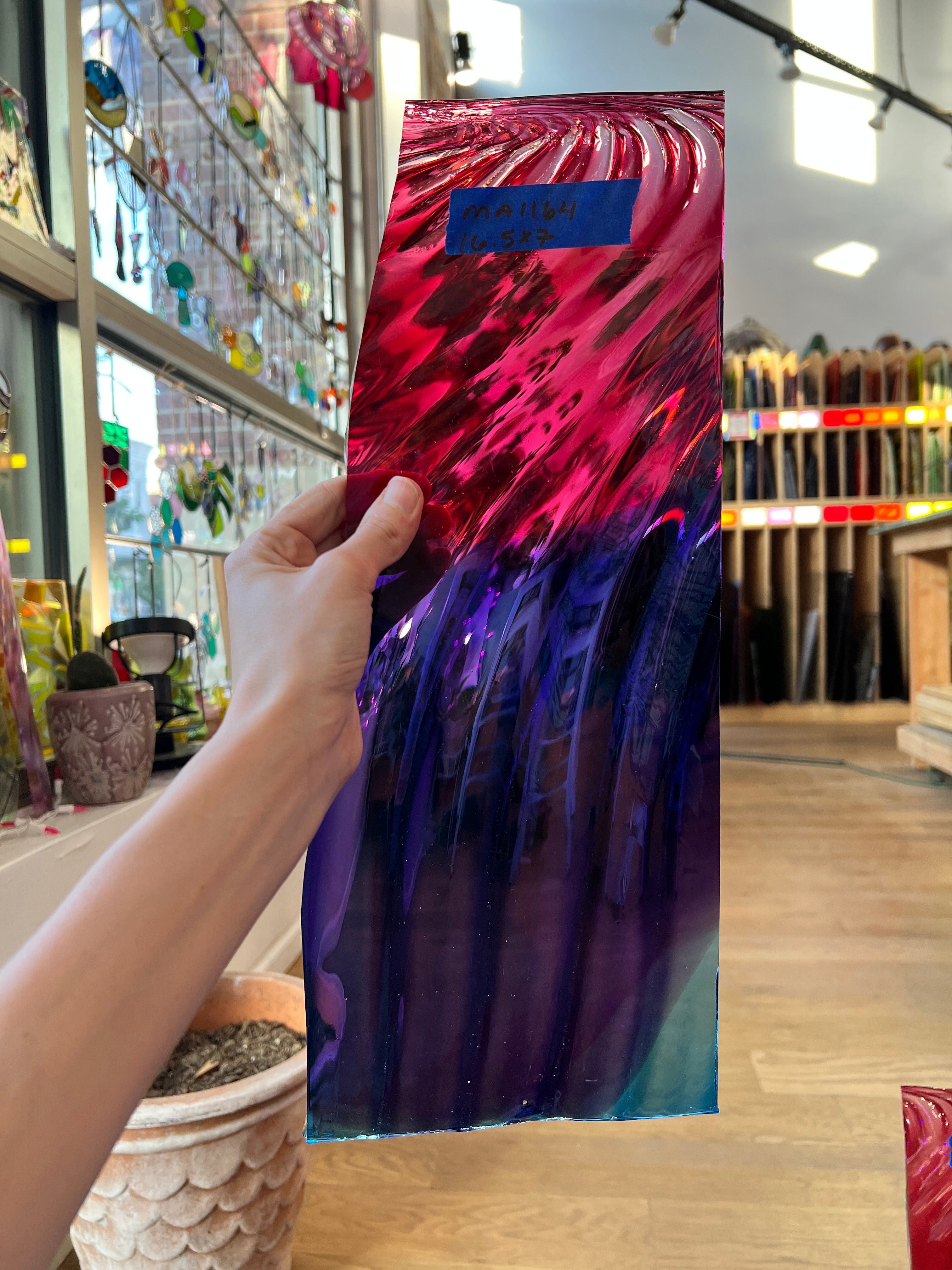 South Beach Swirl COGW by Monarch Glass Sheet Glass Colorado Glass Works MA1164 (16.5x7in)