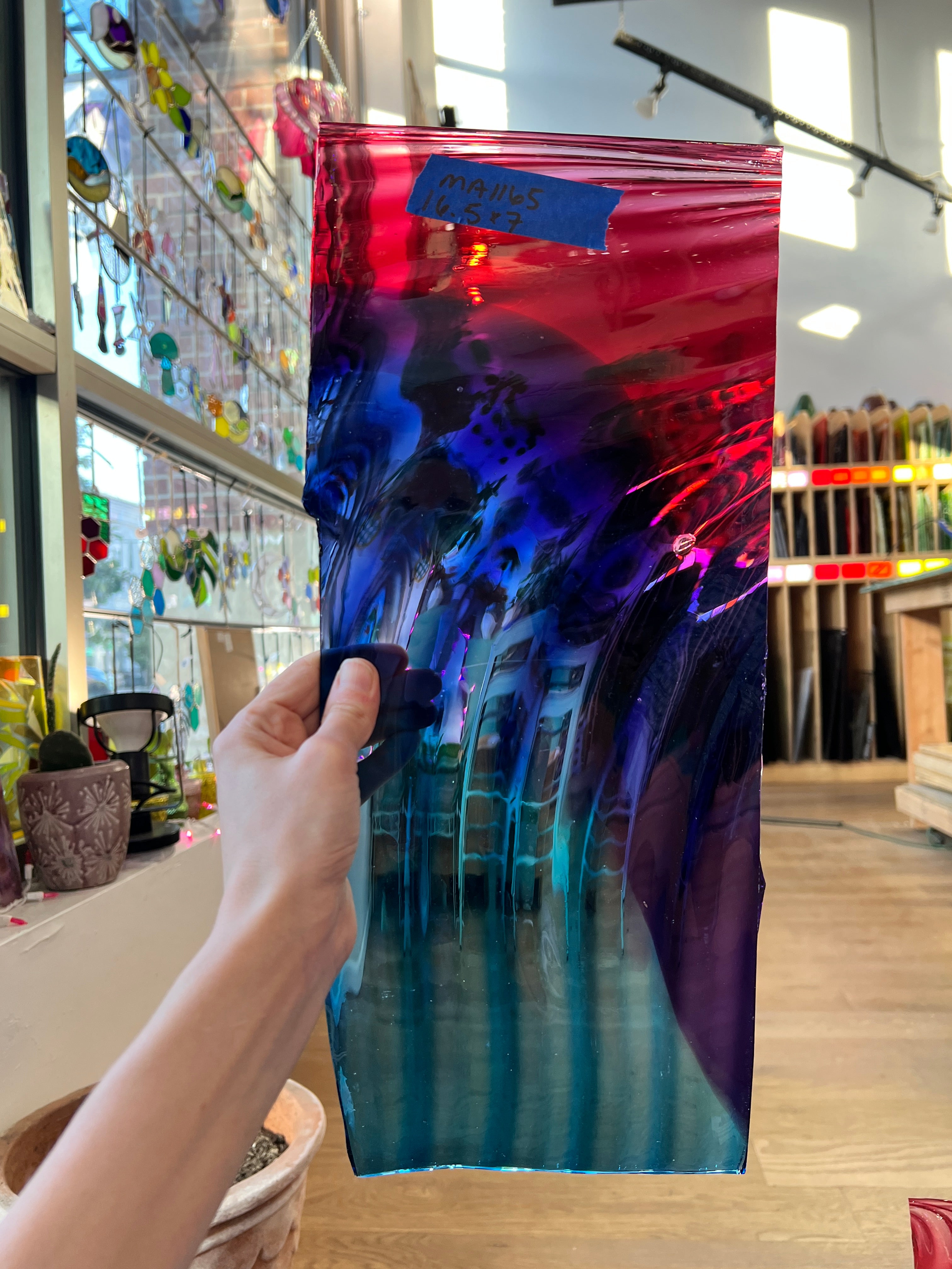 South Beach Swirl COGW by Monarch Glass Sheet Glass Colorado Glass Works MA1165 (16.5x7in)