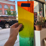 Jamaican Me Crackle COGW by Monarch Glass Sheet Glass Colorado Glass Works