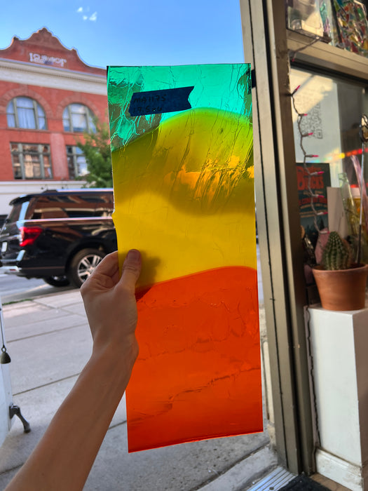 Jamaican Me Crackle COGW by Monarch Glass Sheet Glass Colorado Glass Works