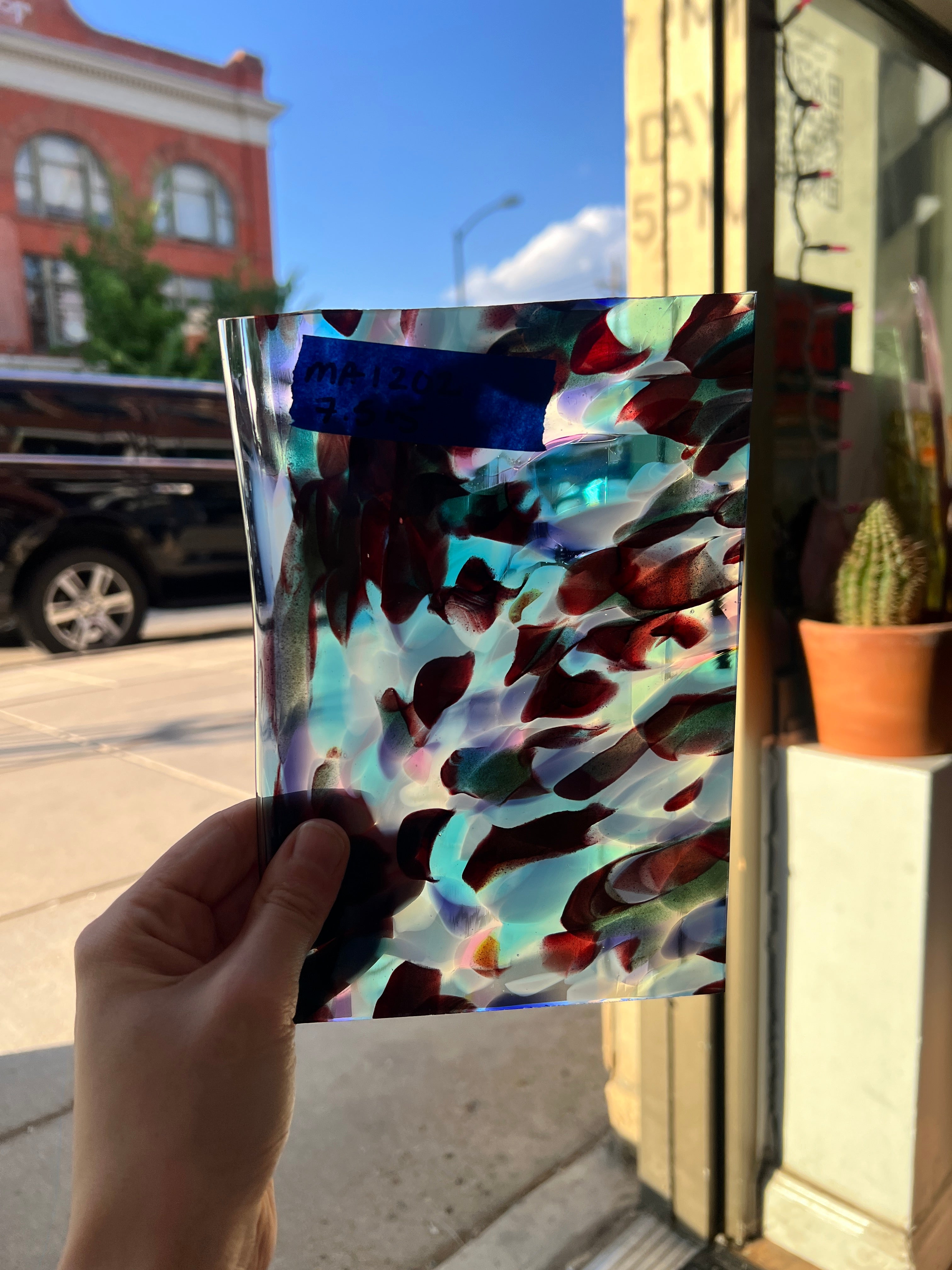 Carmine (aventurine) COGW by Monarch Glass Sheet Glass Colorado Glassworks