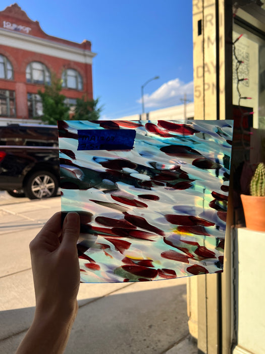 Carmine (aventurine) COGW by Monarch Glass Sheet Glass Colorado Glassworks