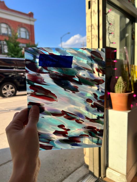 Carmine (aventurine) COGW by Monarch Glass Sheet Glass Colorado Glassworks