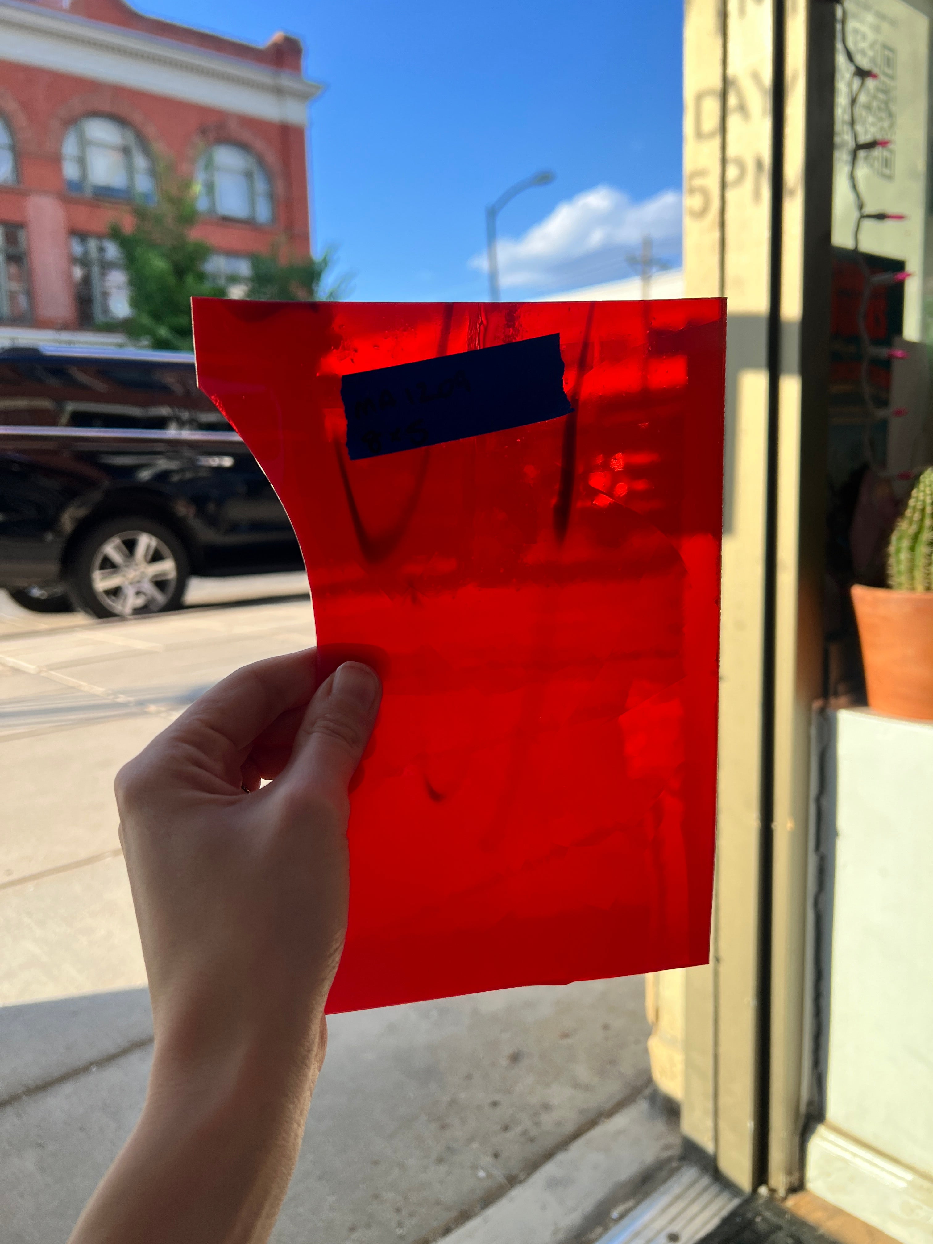 Maraschino Mamma (red on clear flash) COGW by Monarch Glass Sheet Glass Colorado Glass Works