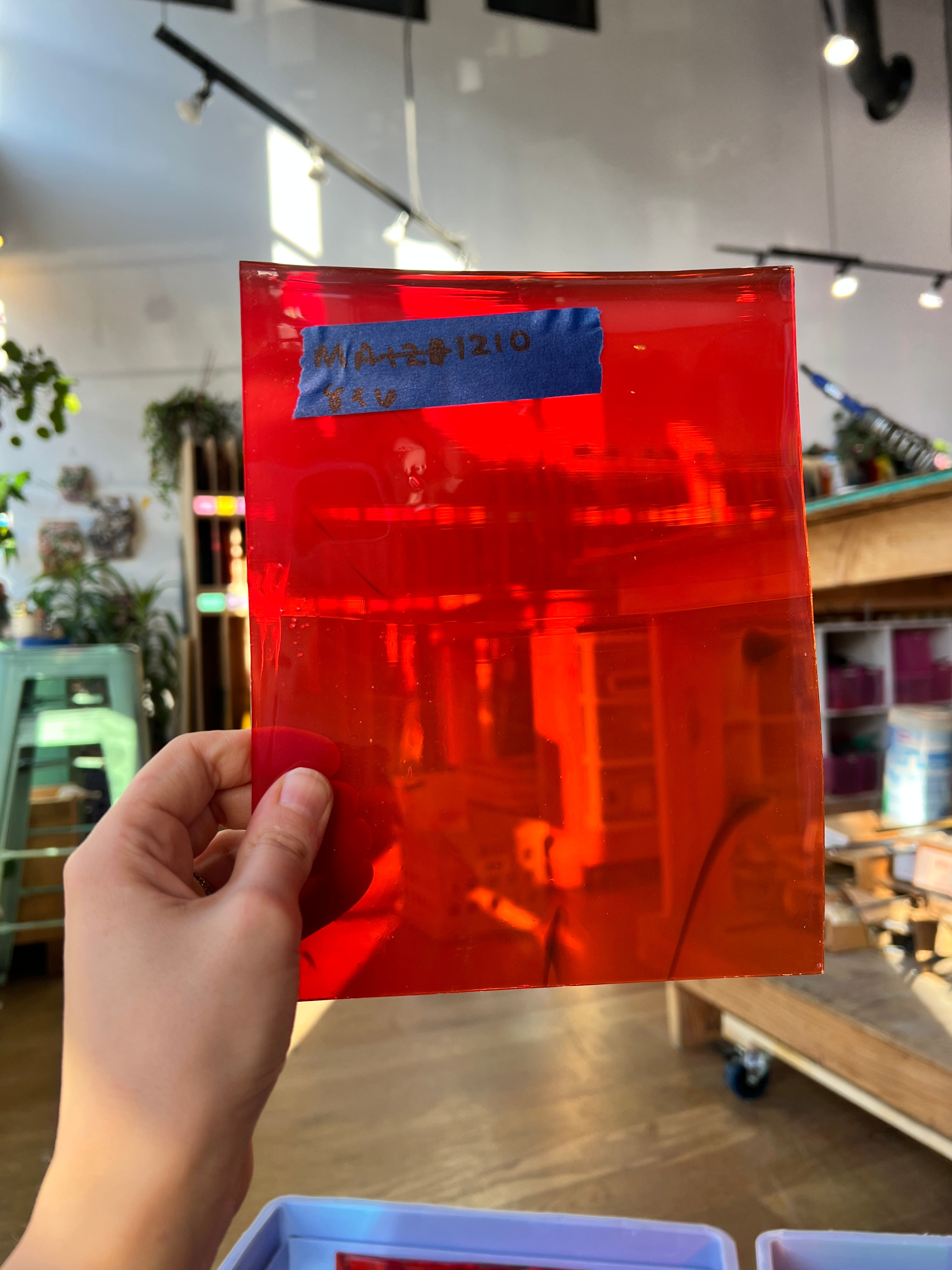 Maraschino Mamma (red on clear flash) COGW by Monarch Glass Sheet Glass Colorado Glass Works MA1210 (8x6in)