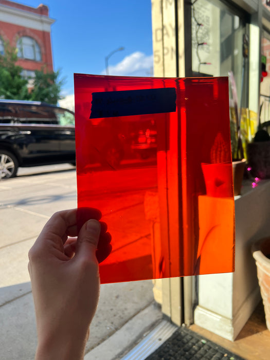 Maraschino Mamma (red on clear flash) COGW by Monarch Glass Sheet Glass Colorado Glass Works