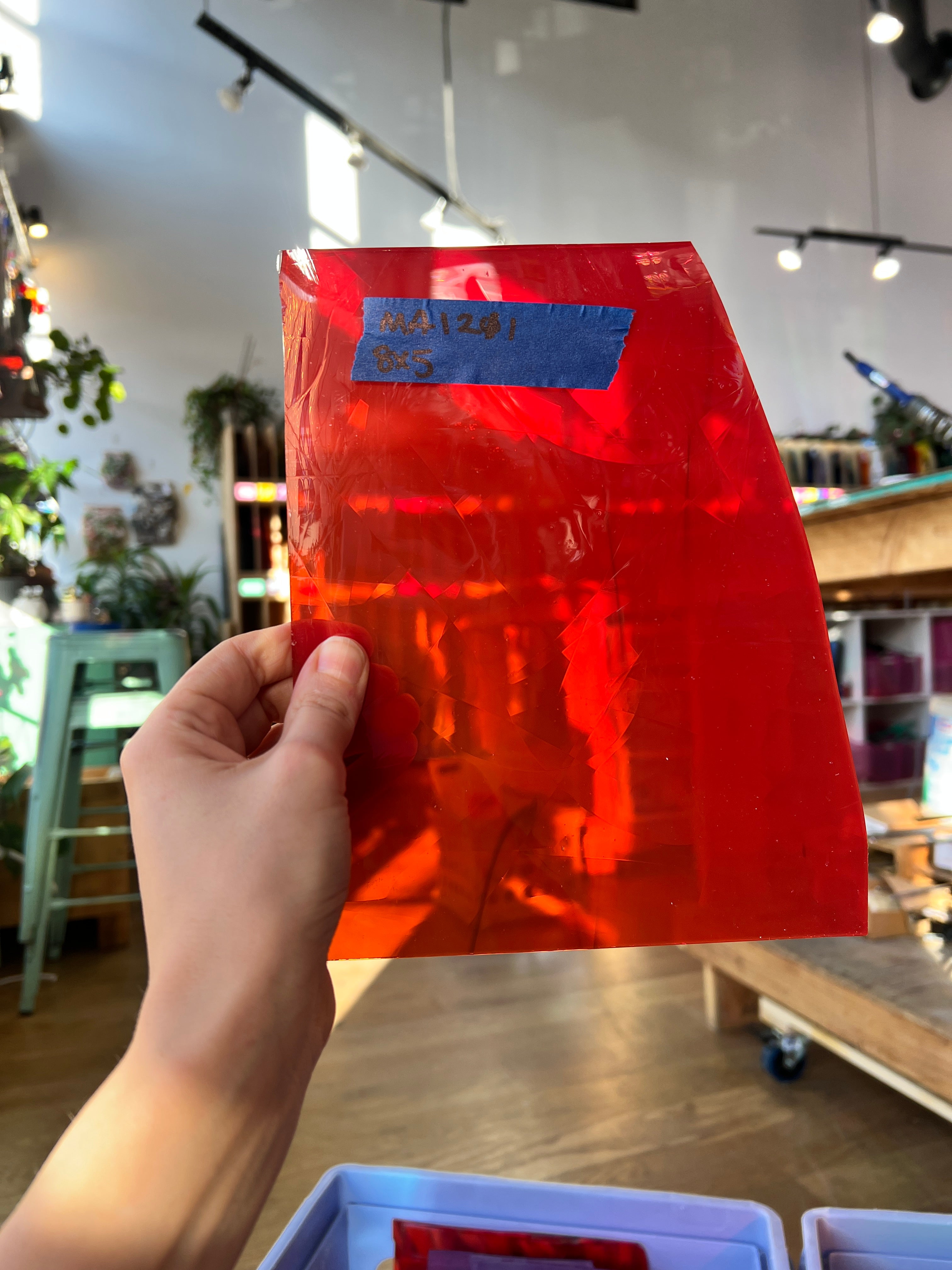Maraschino Mamma (red on clear flash) COGW by Monarch Glass Sheet Glass Colorado Glass Works MA1211 (8x5in)