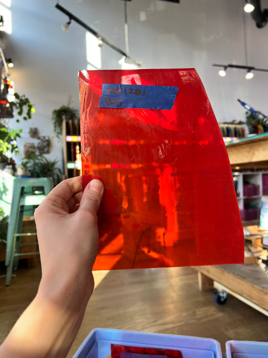Maraschino Mamma (red on clear flash) COGW by Monarch Glass Sheet Glass Colorado Glass Works MA1211 (8x5in)