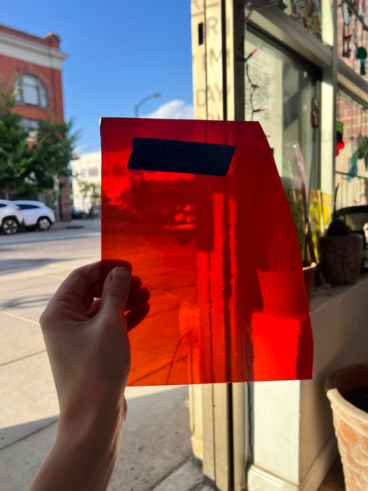 Maraschino Mamma (red on clear flash) COGW by Monarch Glass Sheet Glass Colorado Glass Works