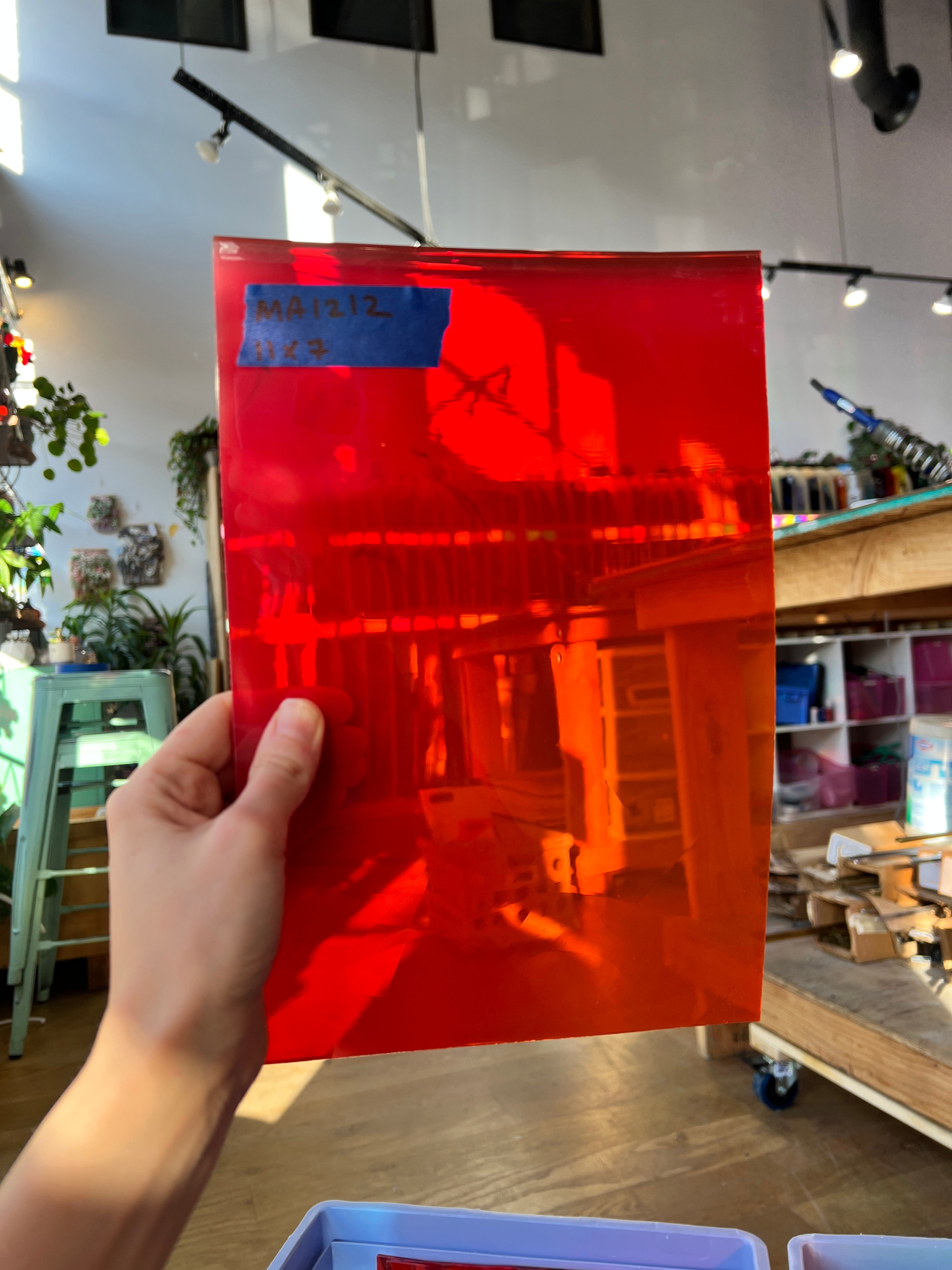 Maraschino Mamma (red on clear flash) COGW by Monarch Glass Sheet Glass Colorado Glass Works MA1212 (11x7in)