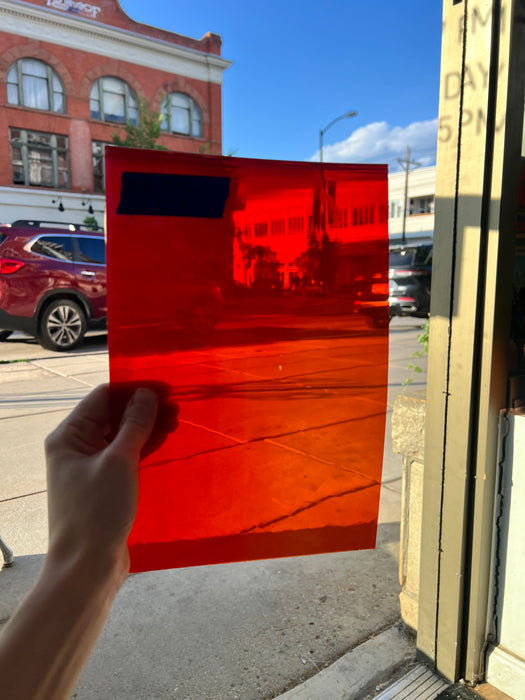 Maraschino Mamma (red on clear flash) COGW by Monarch Glass Sheet Glass Colorado Glass Works