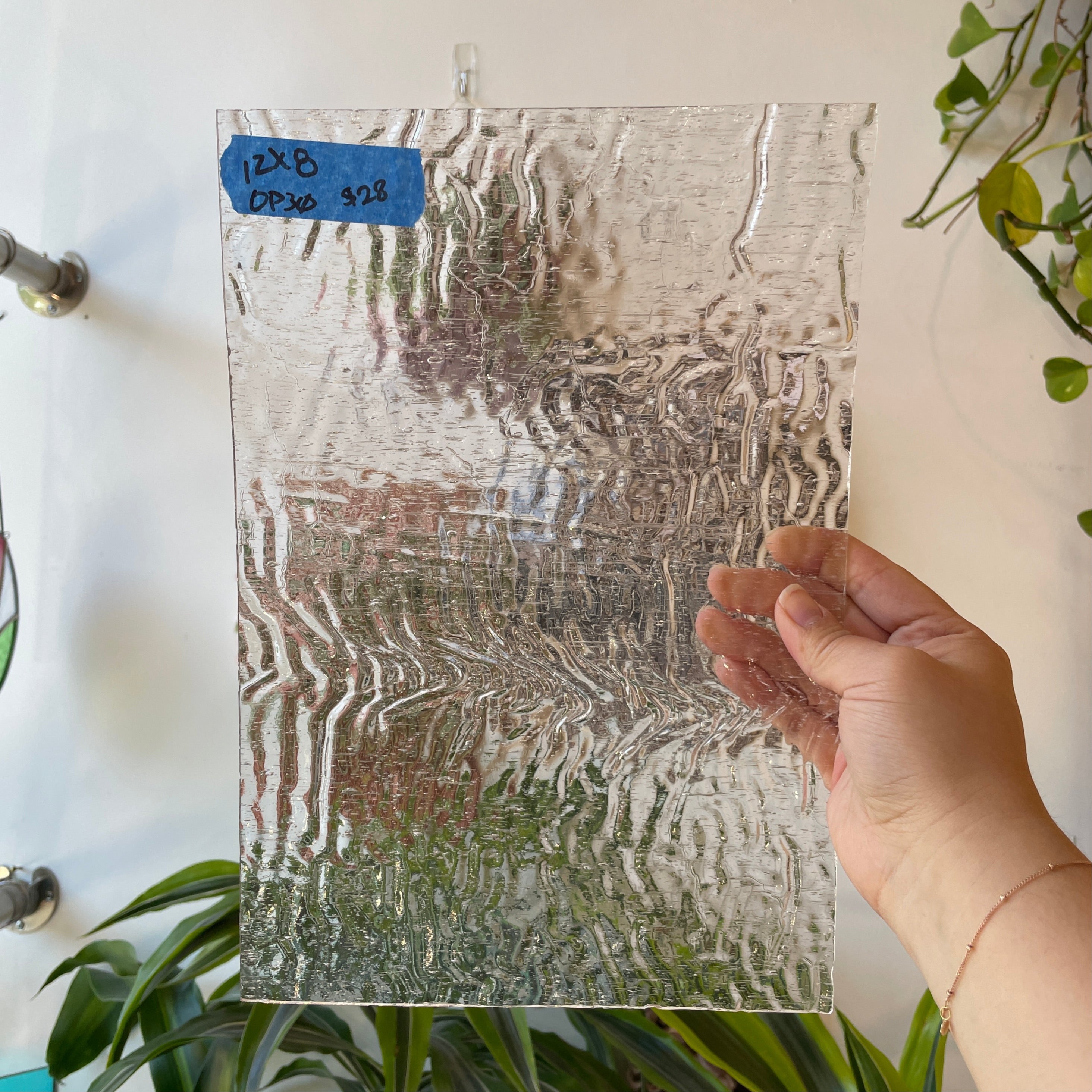 Clear Ripple Transparent Optimum Sheet Glass Colorado Glassworks OP30 (12x8in)
