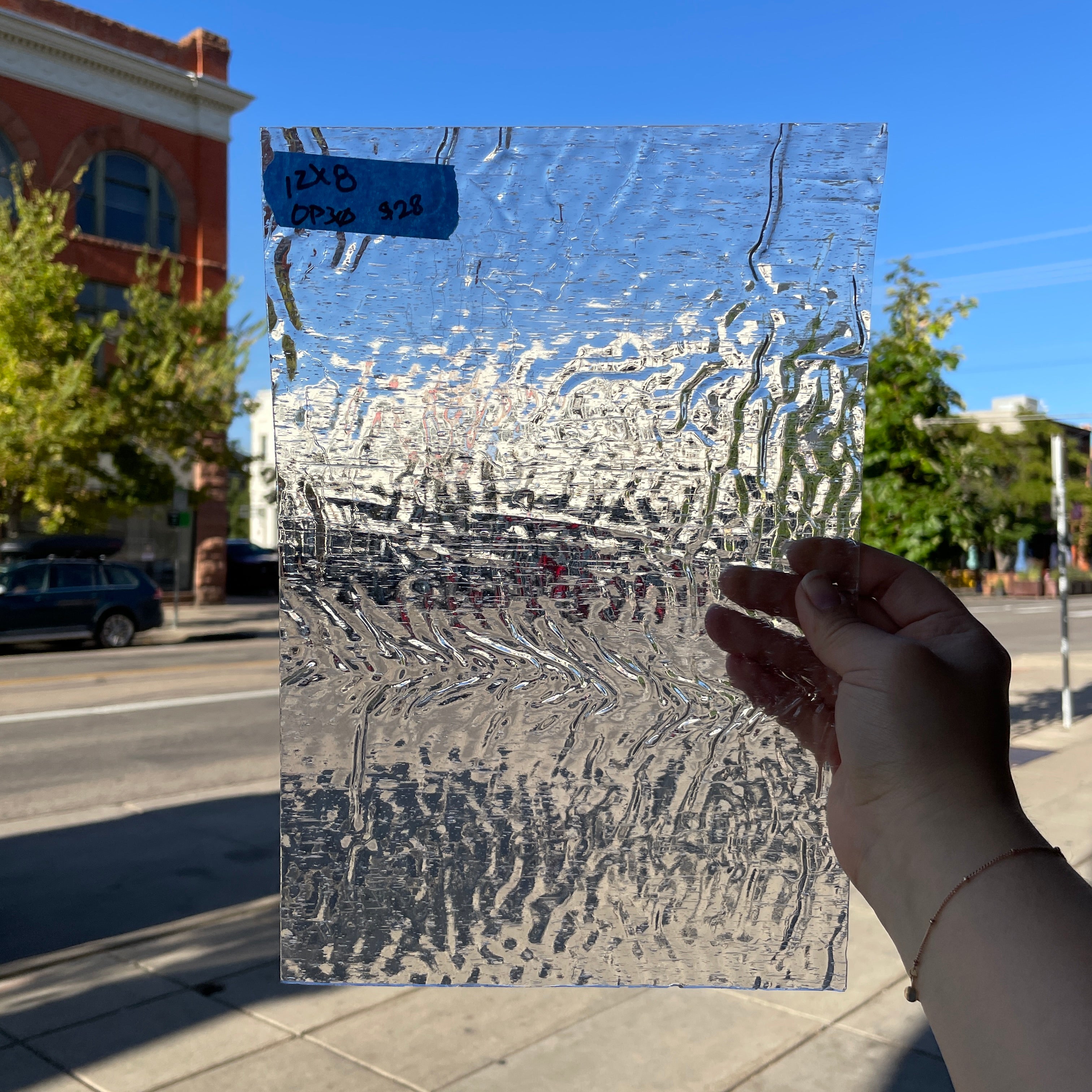 Clear Ripple Transparent Optimum Sheet Glass Colorado Glassworks