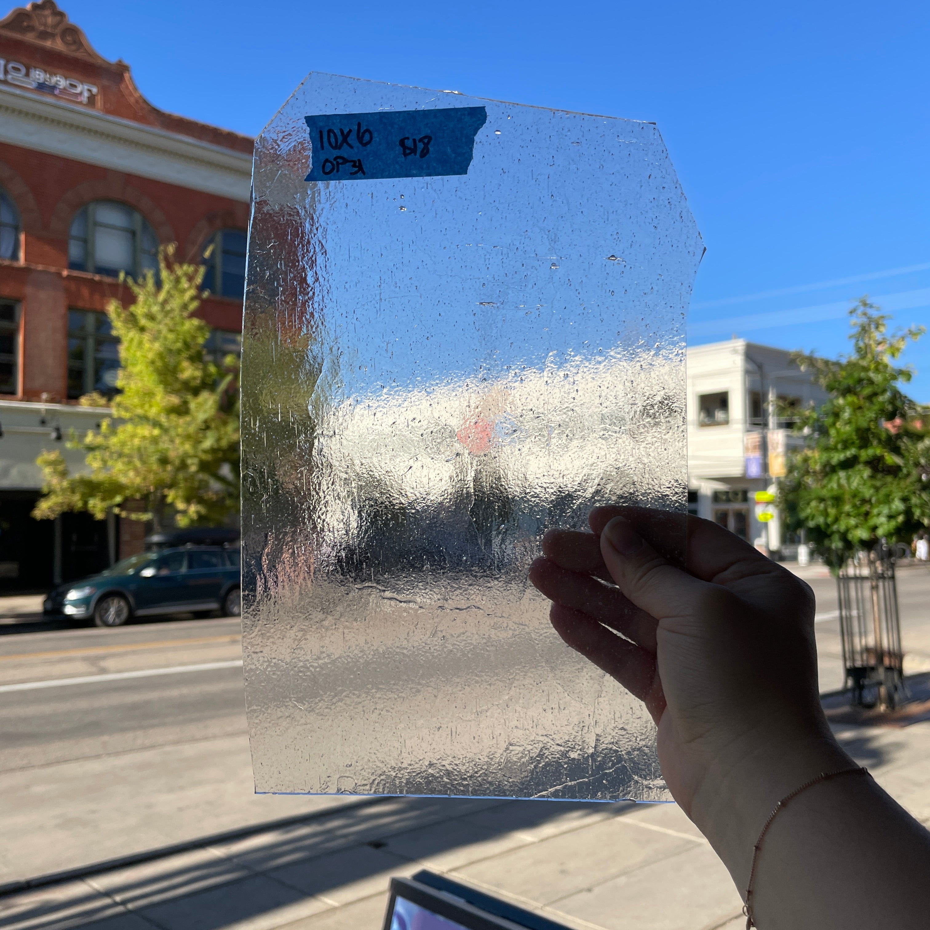 Clear Textured Transparent Optimum Sheet Glass Colorado Glassworks