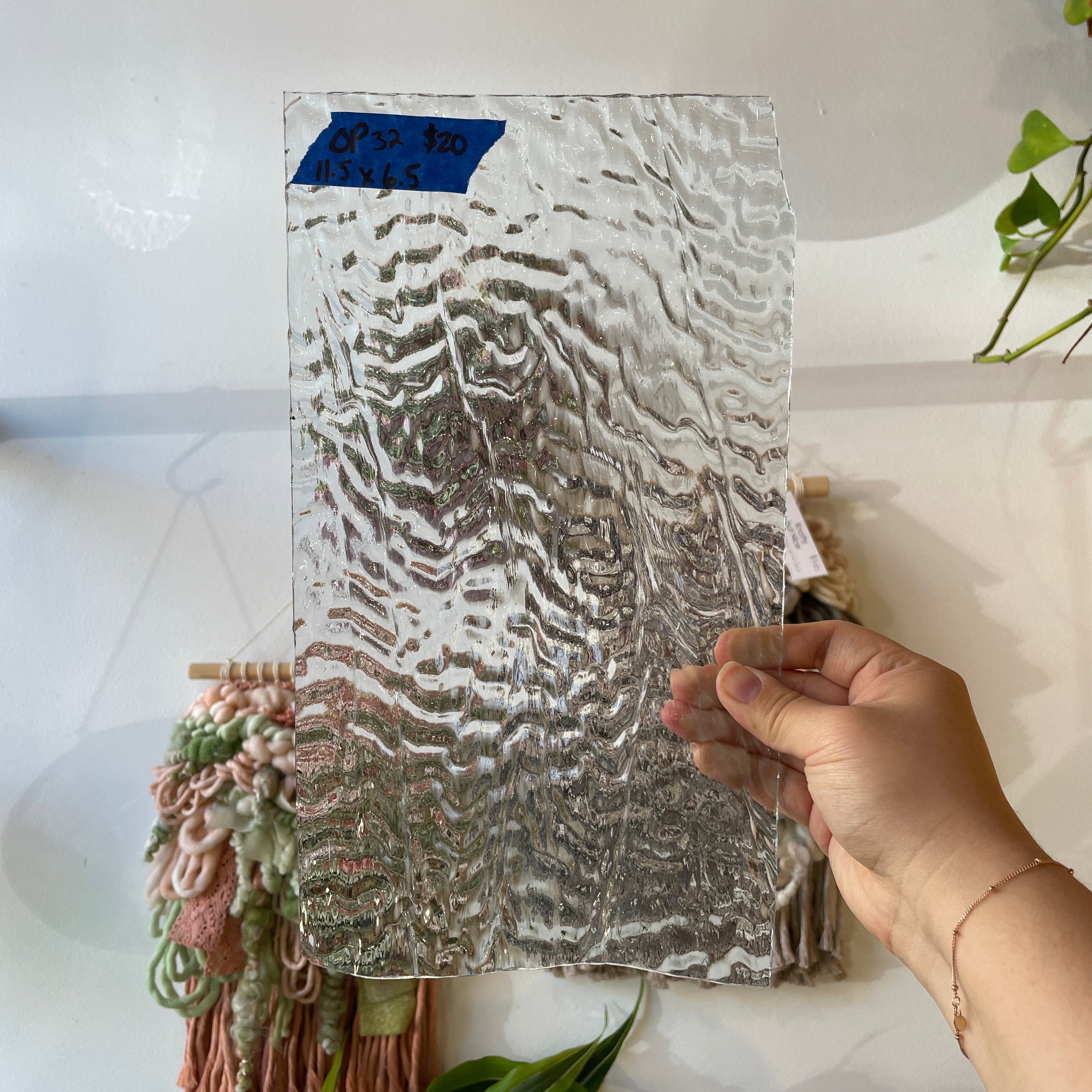 Clear Ripple Transparent Optimum Sheet Glass Colorado Glassworks OP32 (11.5x6.5in)