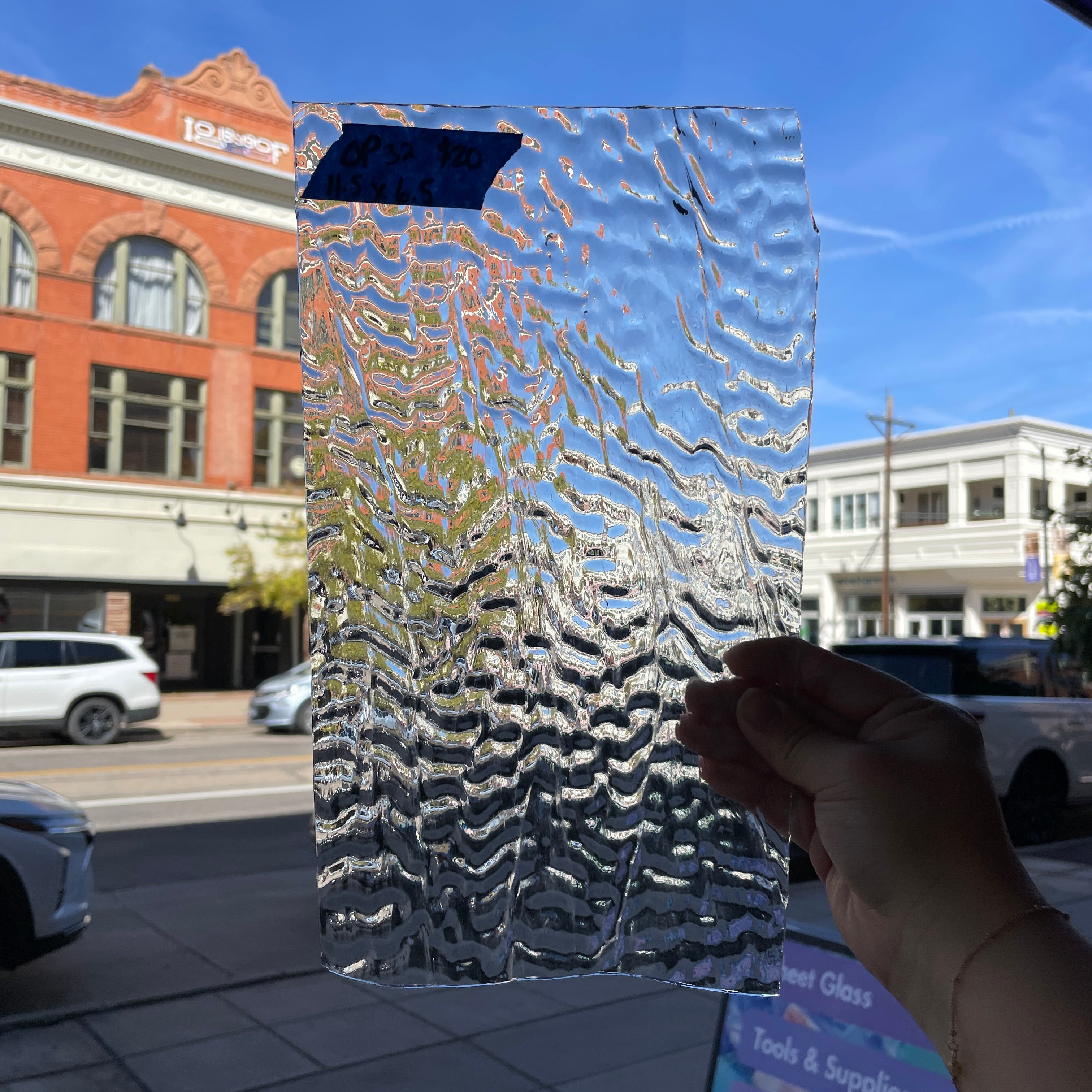 Clear Ripple Transparent Optimum Sheet Glass Colorado Glassworks