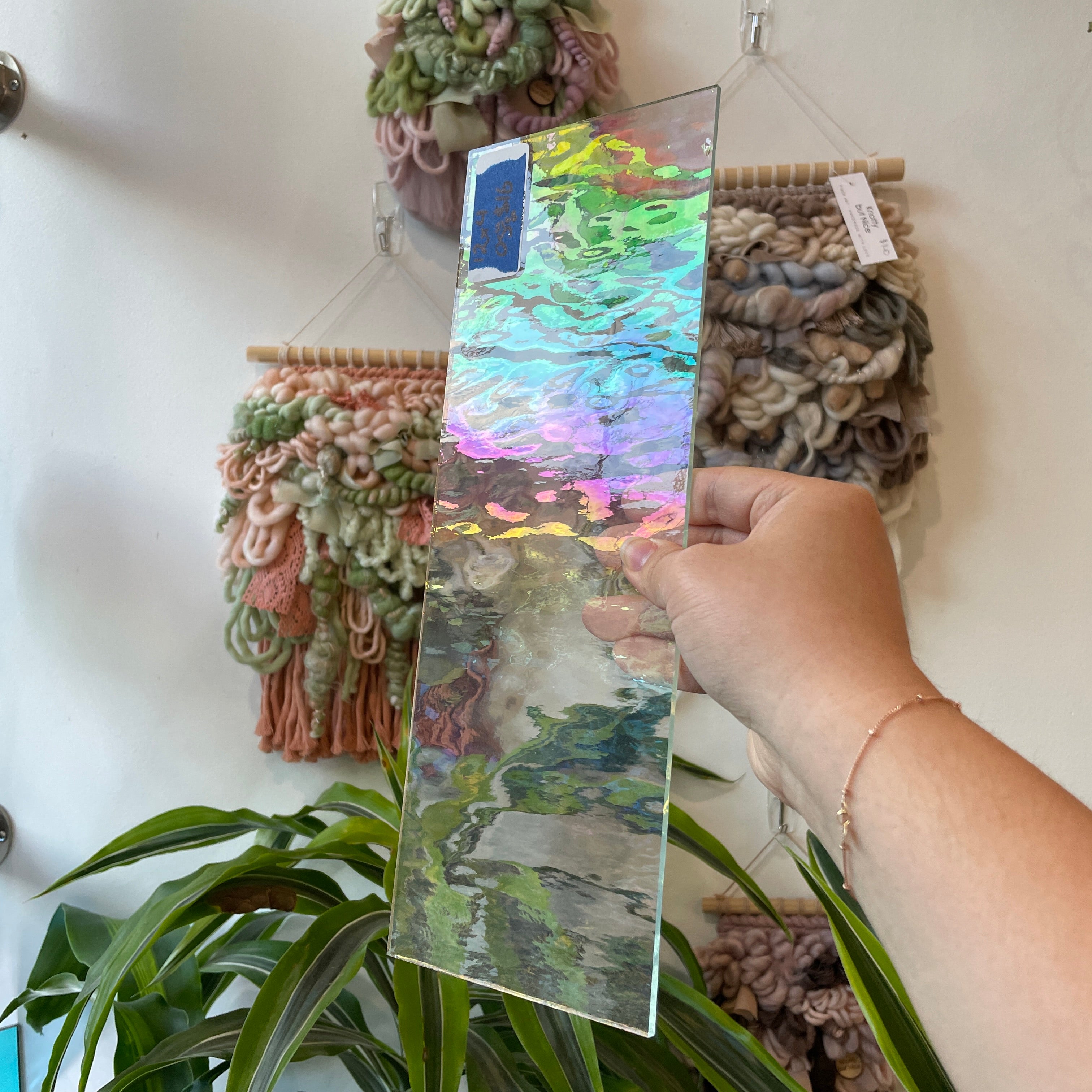 Clear Iridescent Waterglass Oceanside Sheet Glass Colorado Glass Works OS2168 (12x4in)