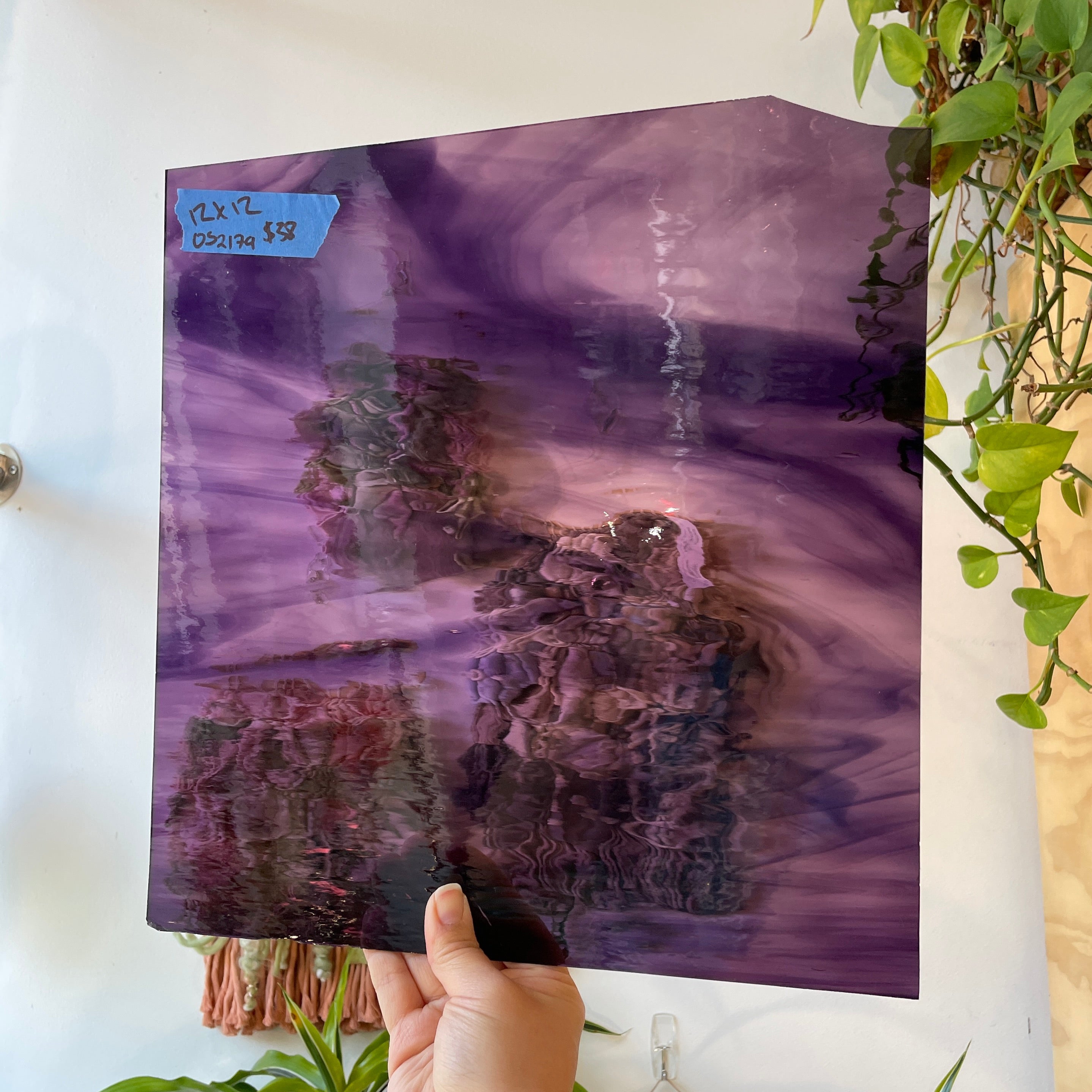 Purple Wispy Transparent Oceanside Sheet Glass Colorado Glassworks