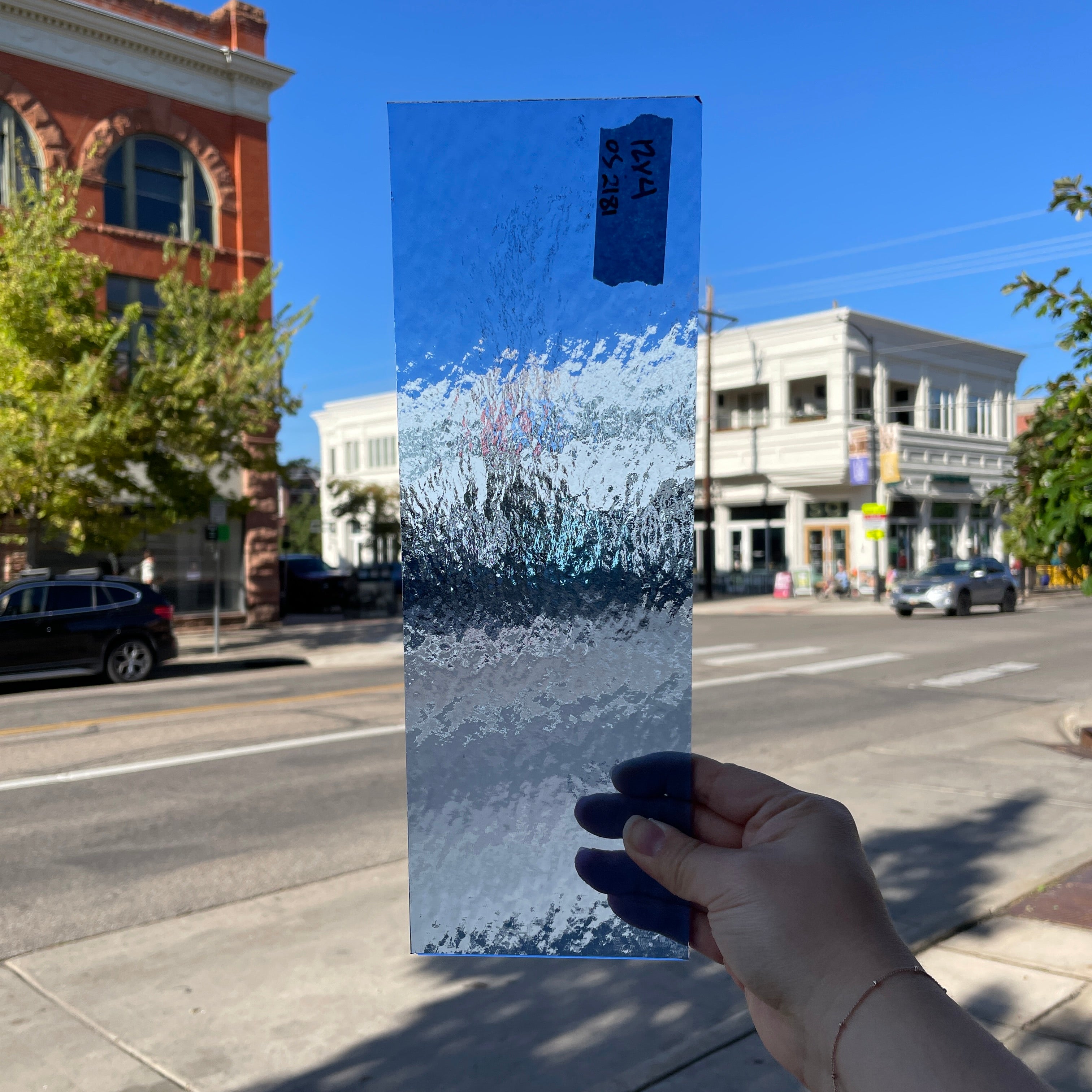 Light Blue Roughroll Fusible 96 COE Oceanside Sheet Glass Colorado Glassworks