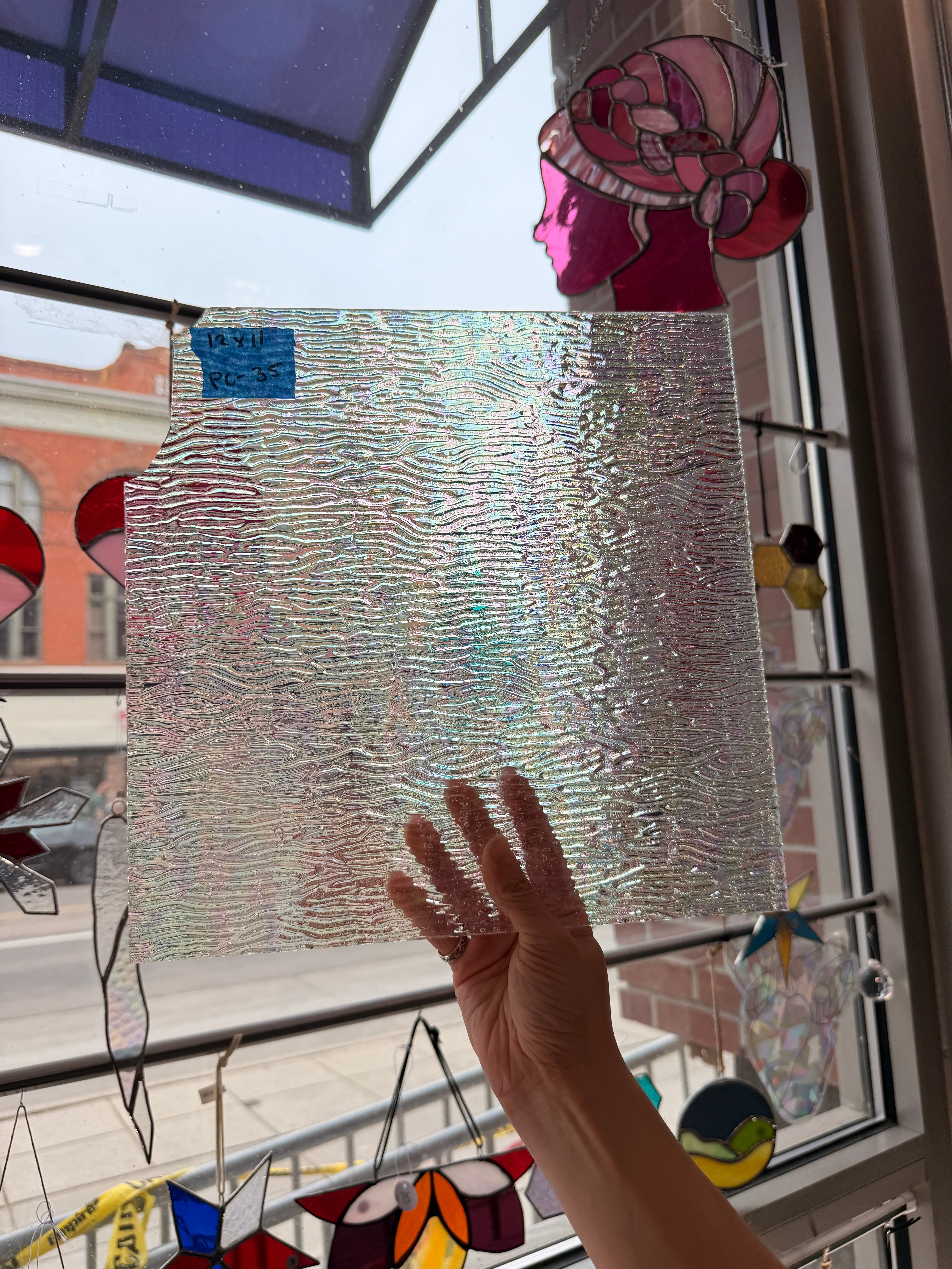 Iridescent Wavy Transparent Sheet Glass Colorado Glassworks