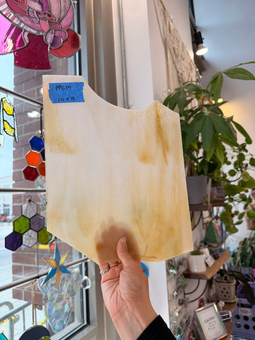 Light Amber Mixed Vintage Opal Wispy Sheet Glass Colorado Glassworks